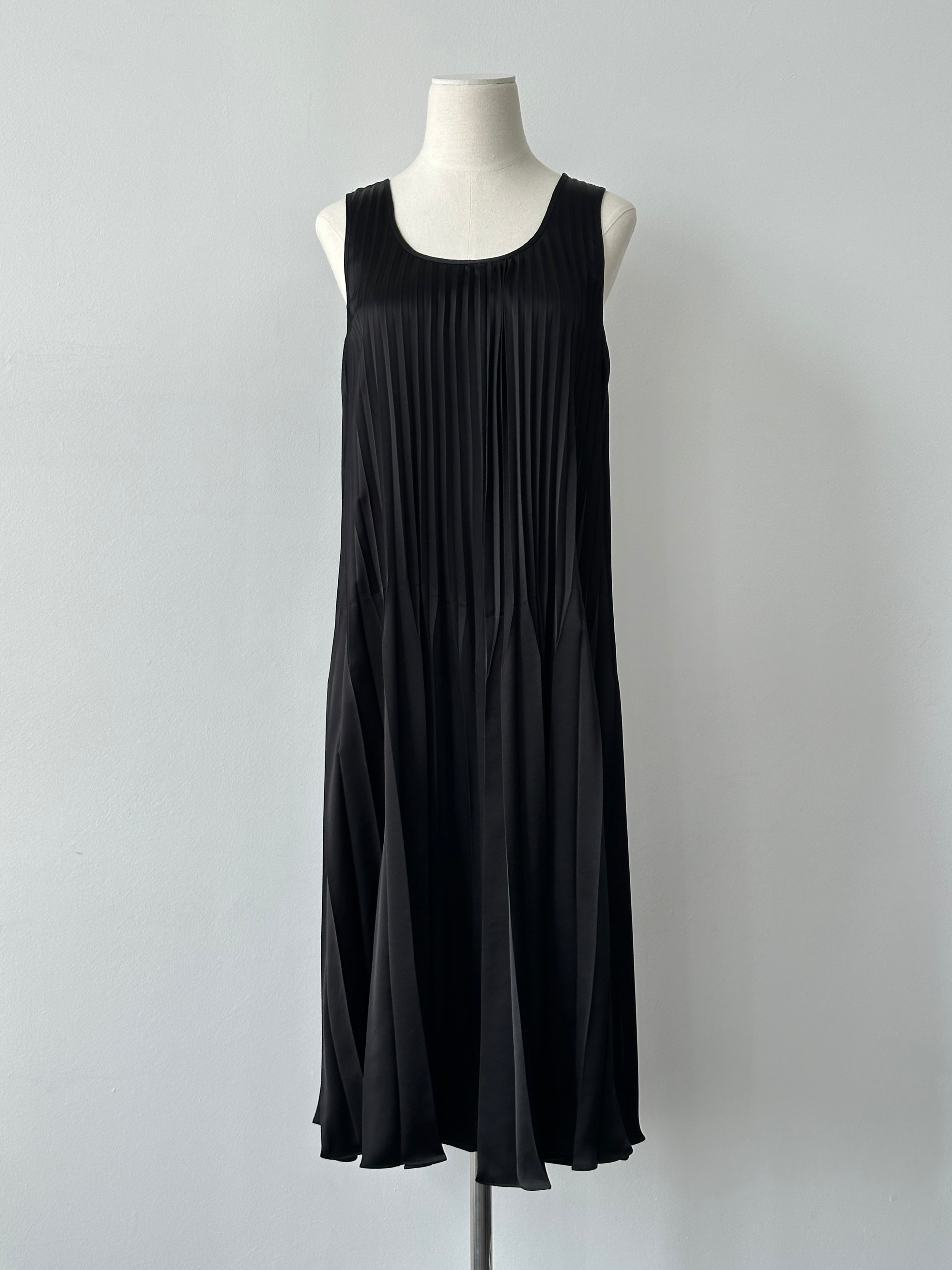 Donna Karan 2000s Sleeveless Pleated Midi Dress - XS-S
