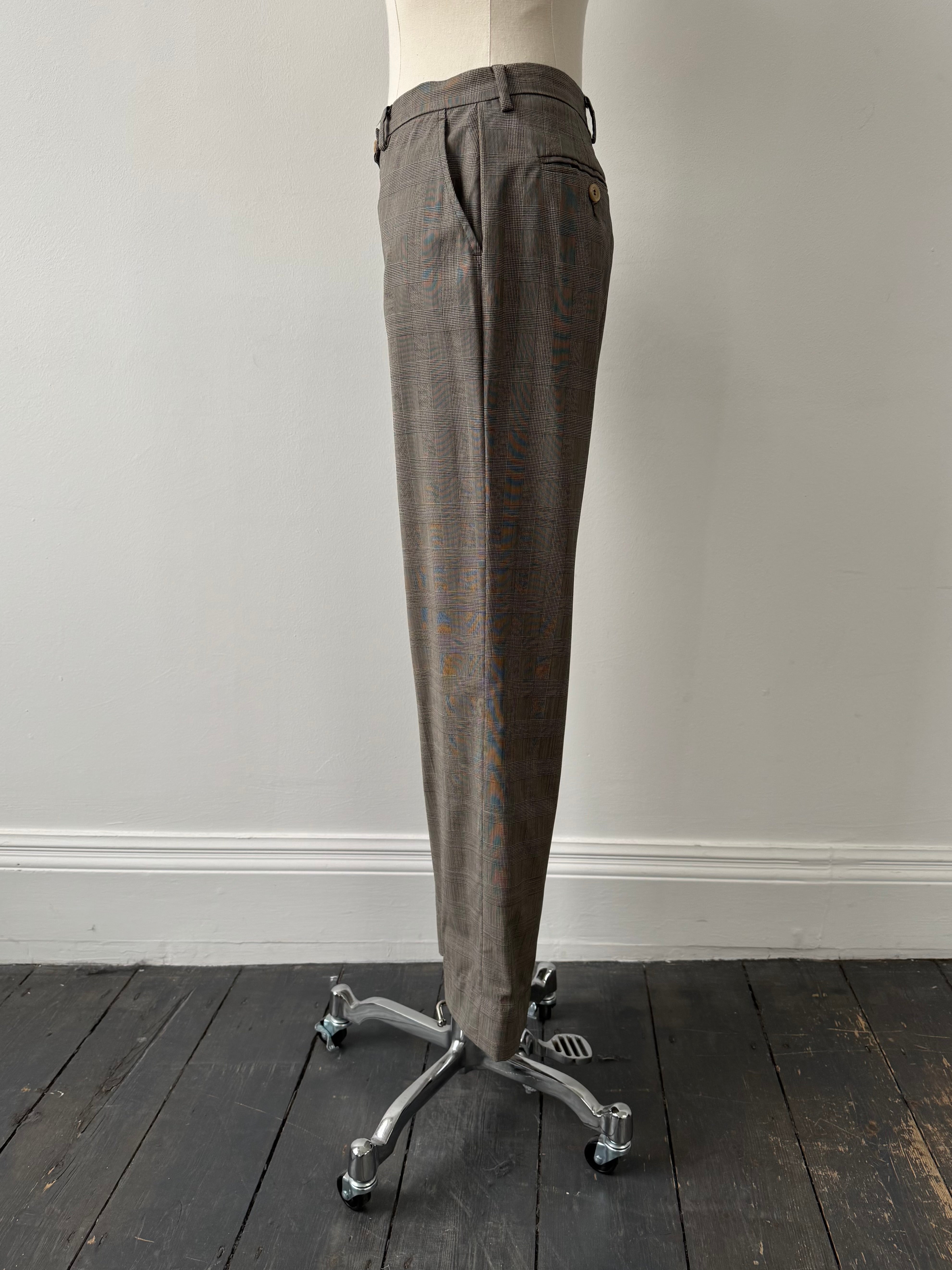 Italian Vintage 1990s Pure Wool Check Trousers - W28 - SYLK