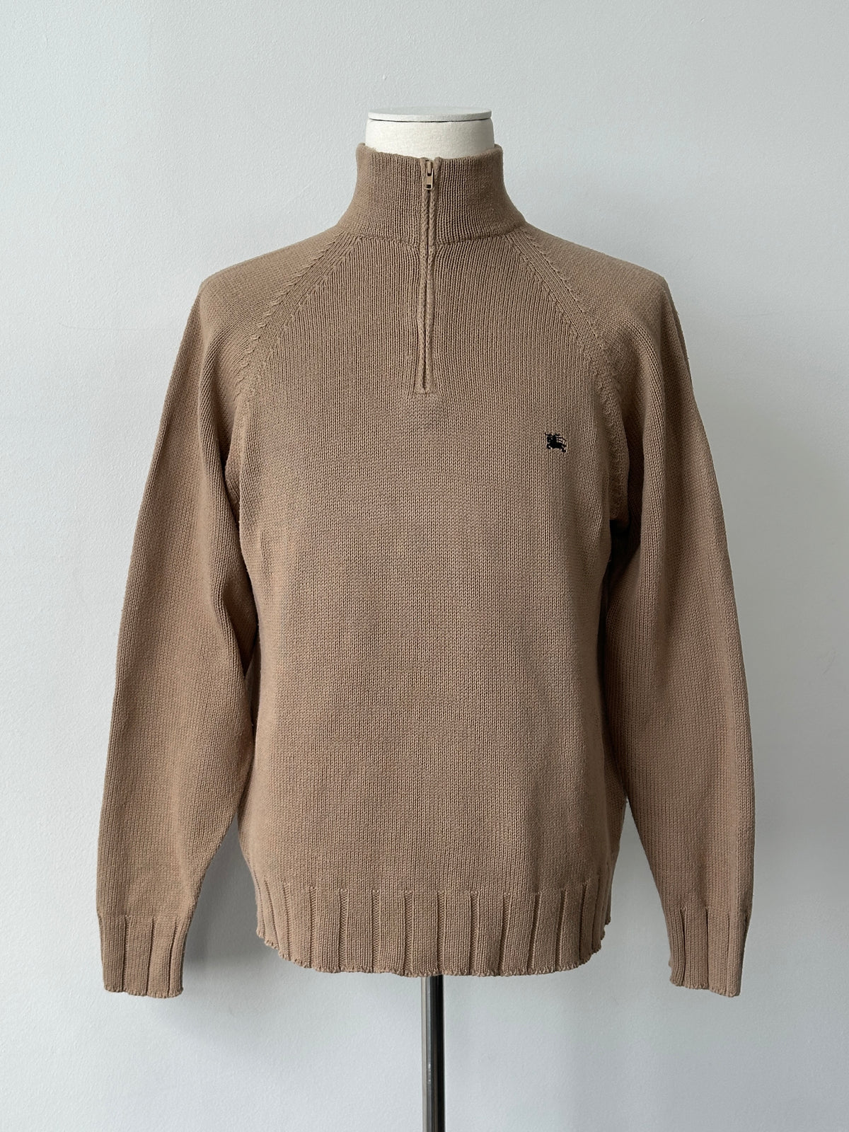 Burberry London 2000s Pure Cotton Quarter Zip Jumper - M