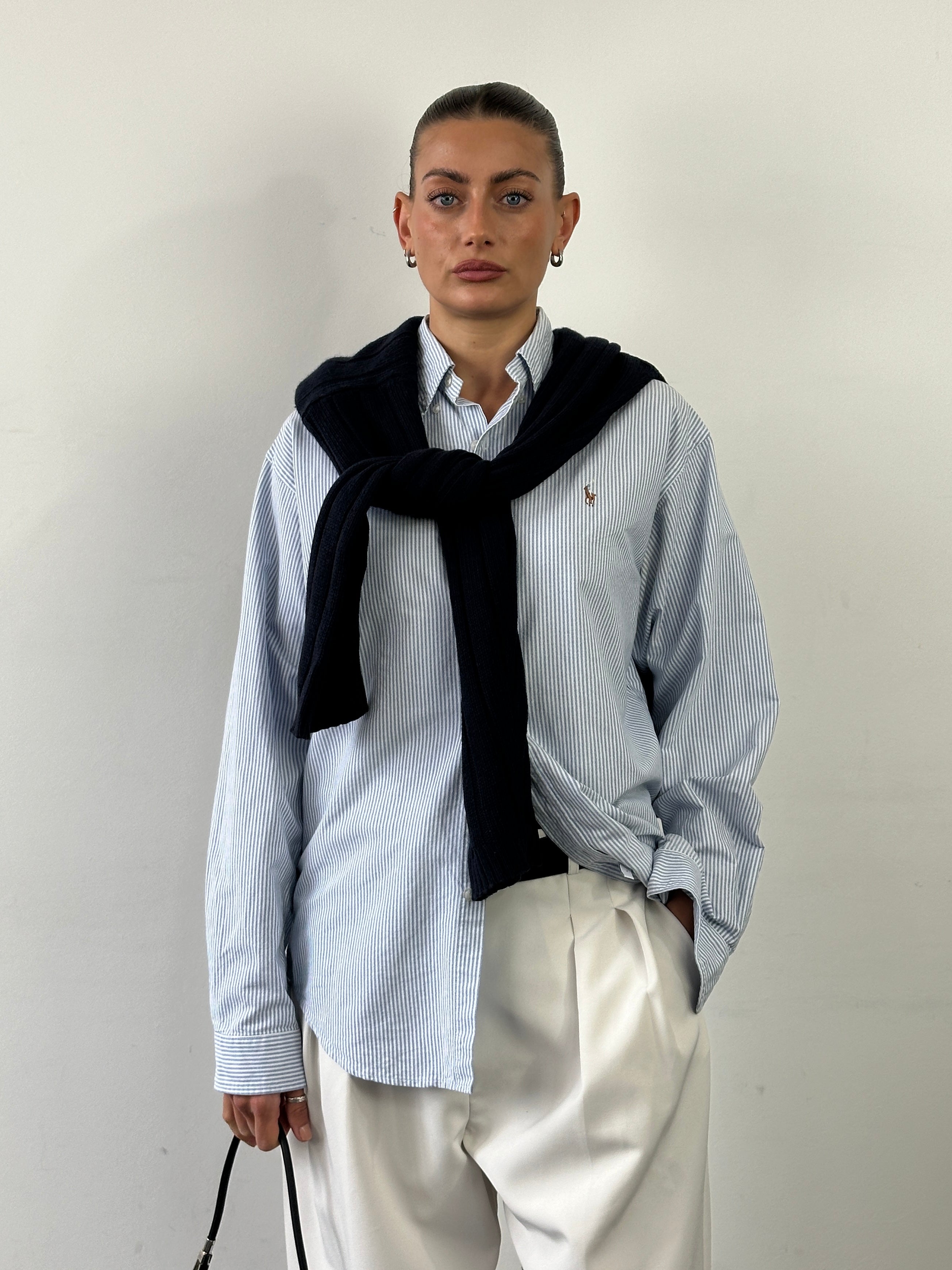 Ralph Lauren Stripe Pure Cotton Logo Shirt - M/L - SYLK