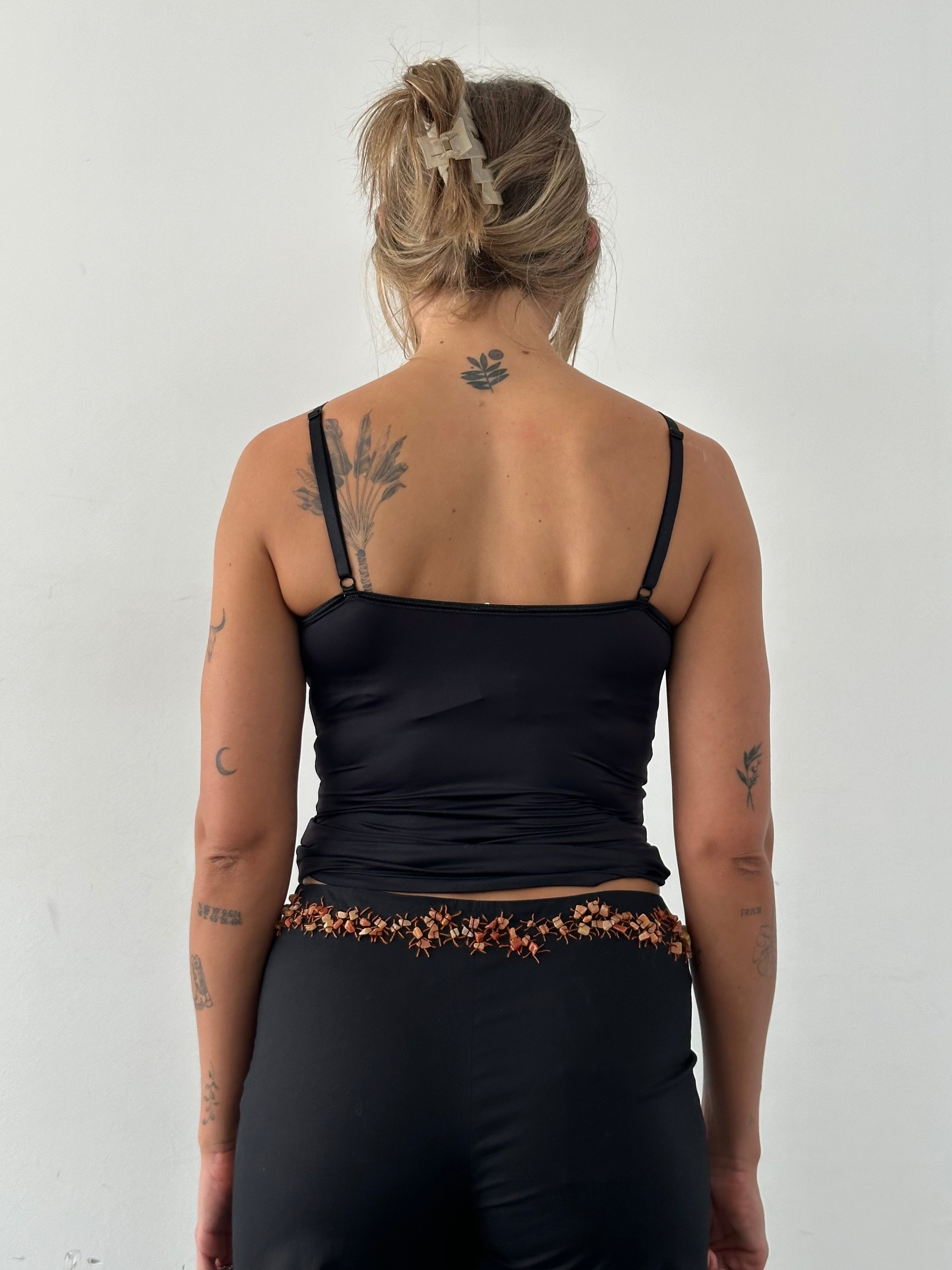 Dolce & Gabbana stretch cami top in XS/S, featuring a fitted design and smooth fabric, displayed on a neutral background.
