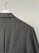 British Vintage Pure Wool Double Breasted Herringbone Coat - L/XL - SYLK