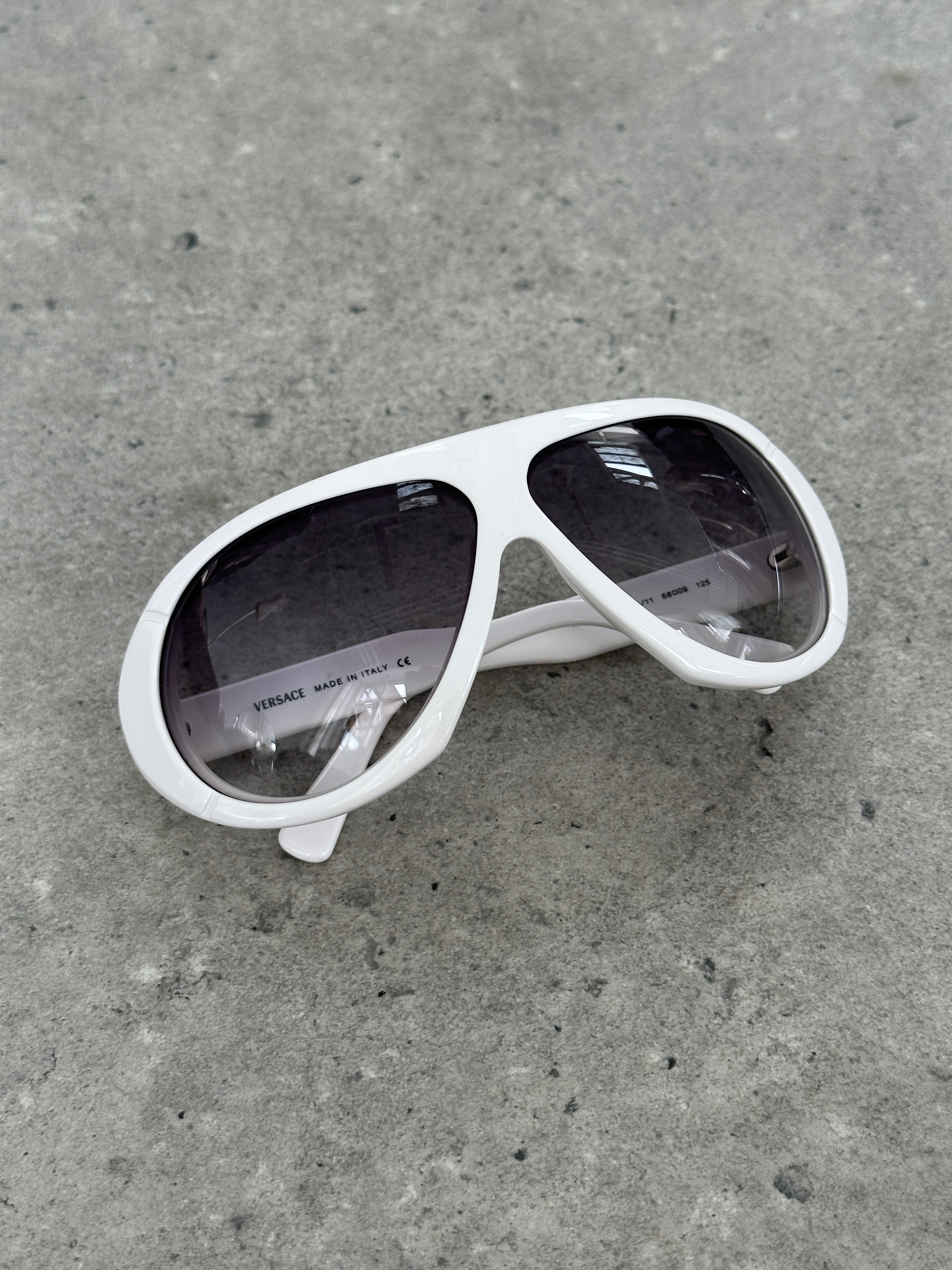 Versace 2000s Oversized Shield Logo Sunglasses