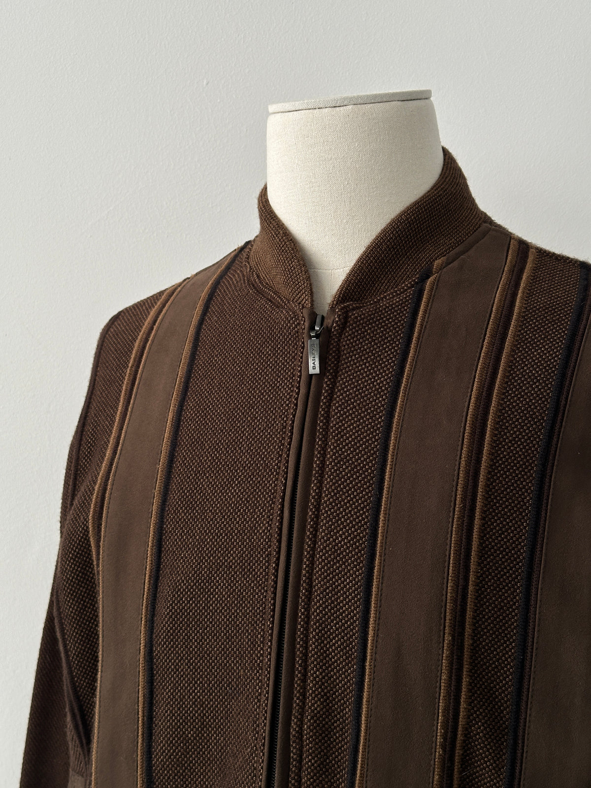 Vintage 2000s Wool Striped Bomber Jacket - L