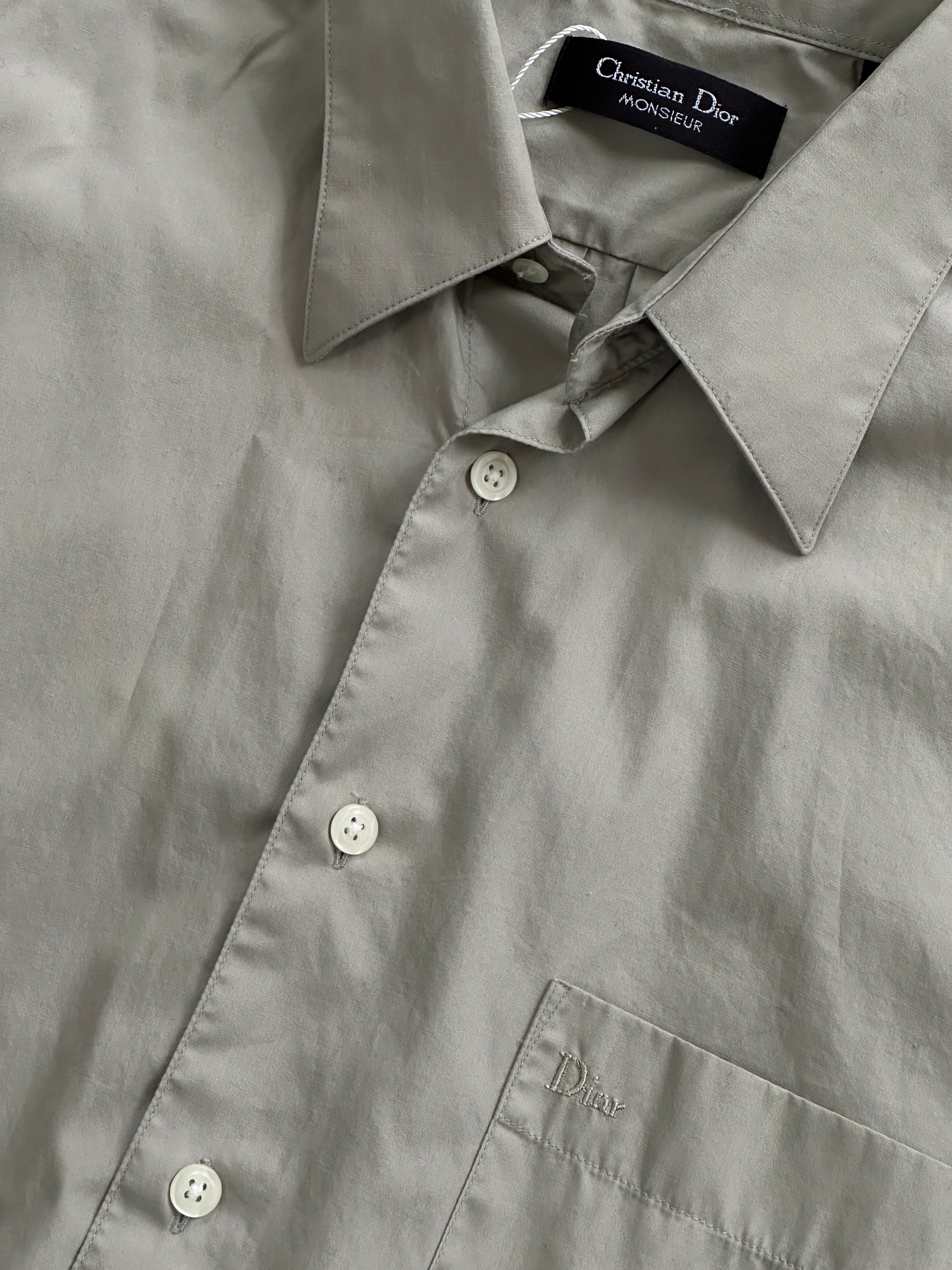 Christian Dior Monsieur pure cotton logo shirt in size M/L, featuring a classic design with Dior branding on the front.