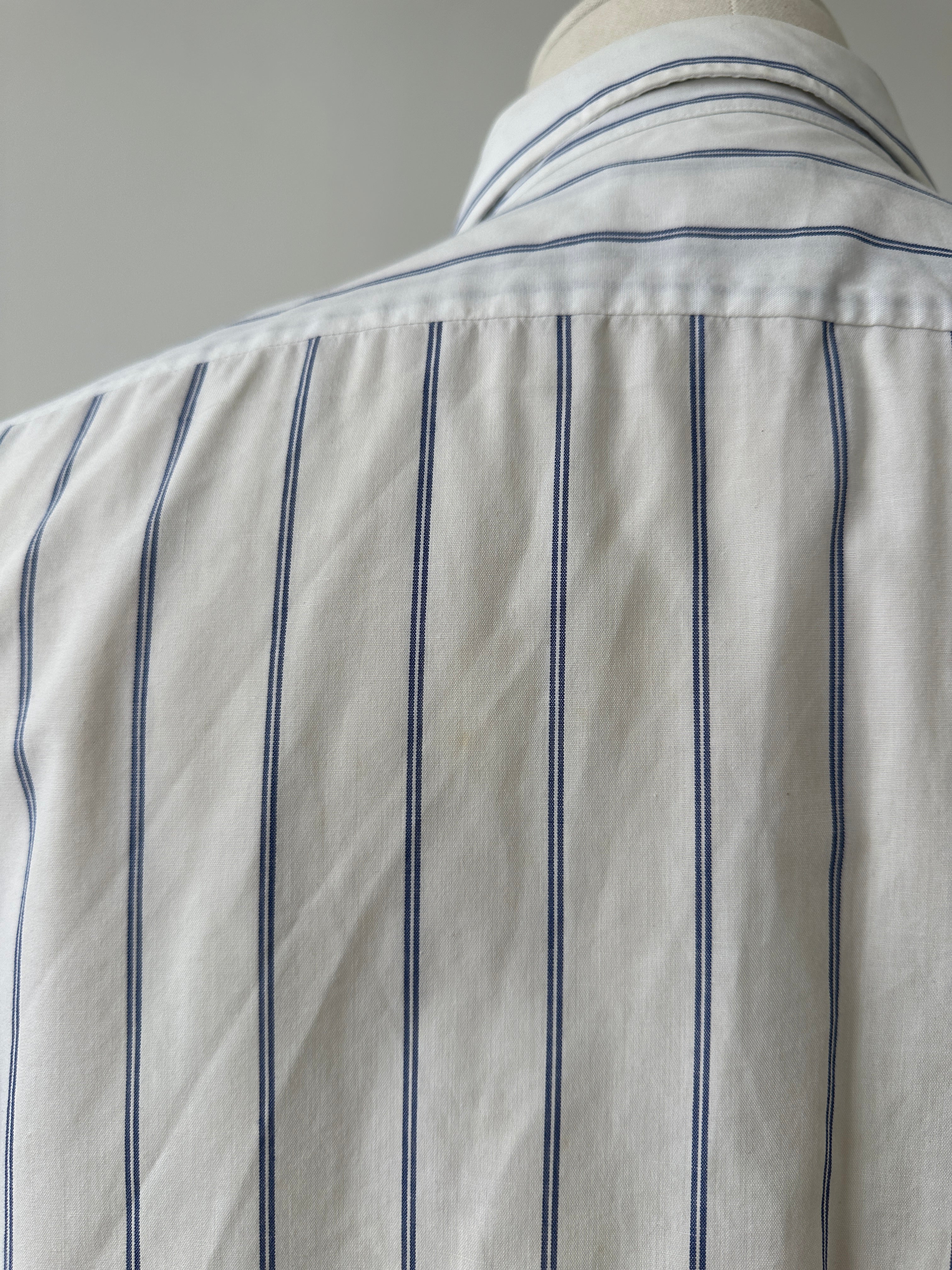 Christian Dior 1990s Cotton Short Sleeve Striped Shirt - L