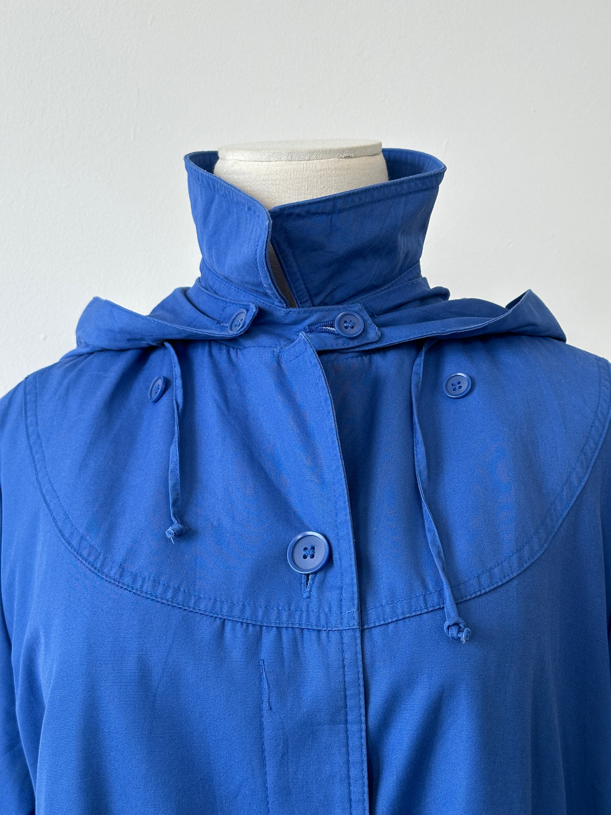 London Fogg 1980s Cotton Hooded Belted Trench - M