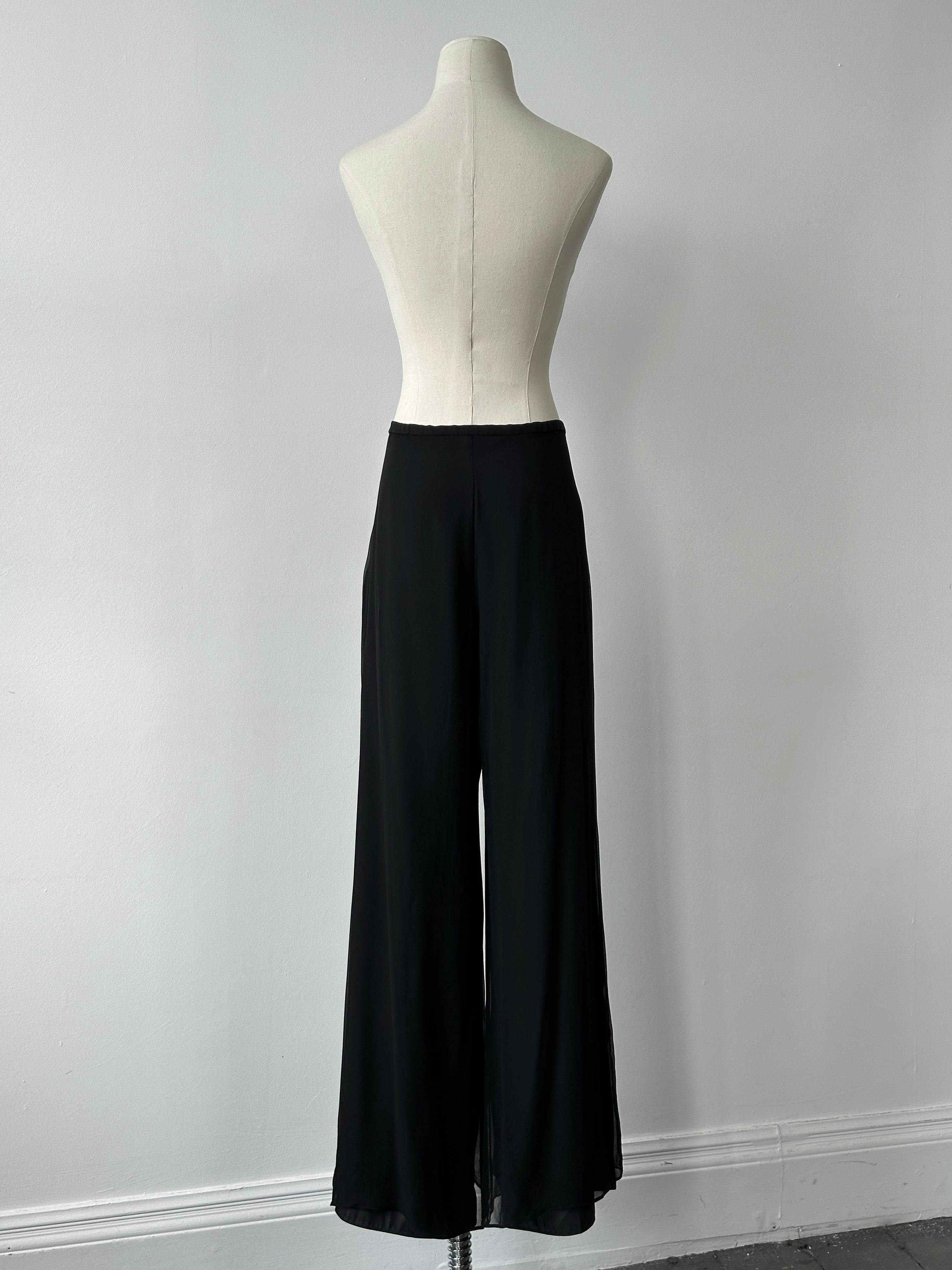 Vintage 1990s Pure Silk Wide Leg Trousers - W30-32