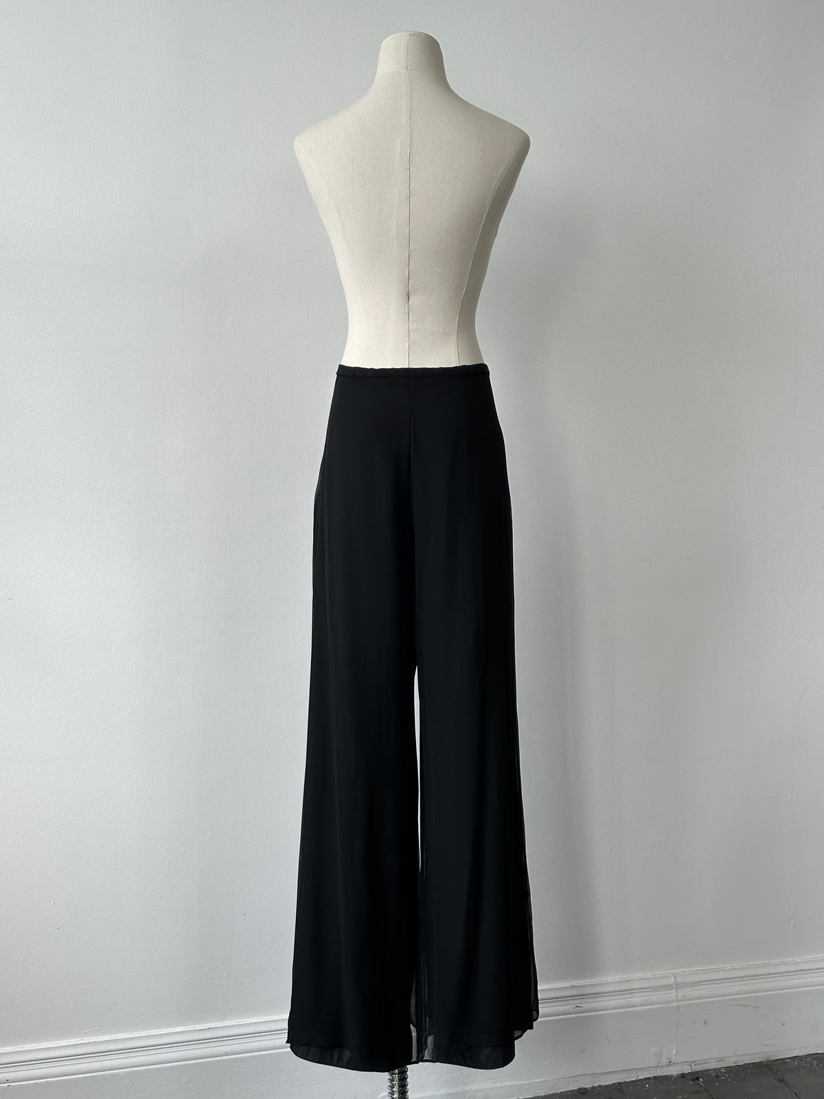 Vintage 1990s Pure Silk Wide Leg Trousers - W30-32