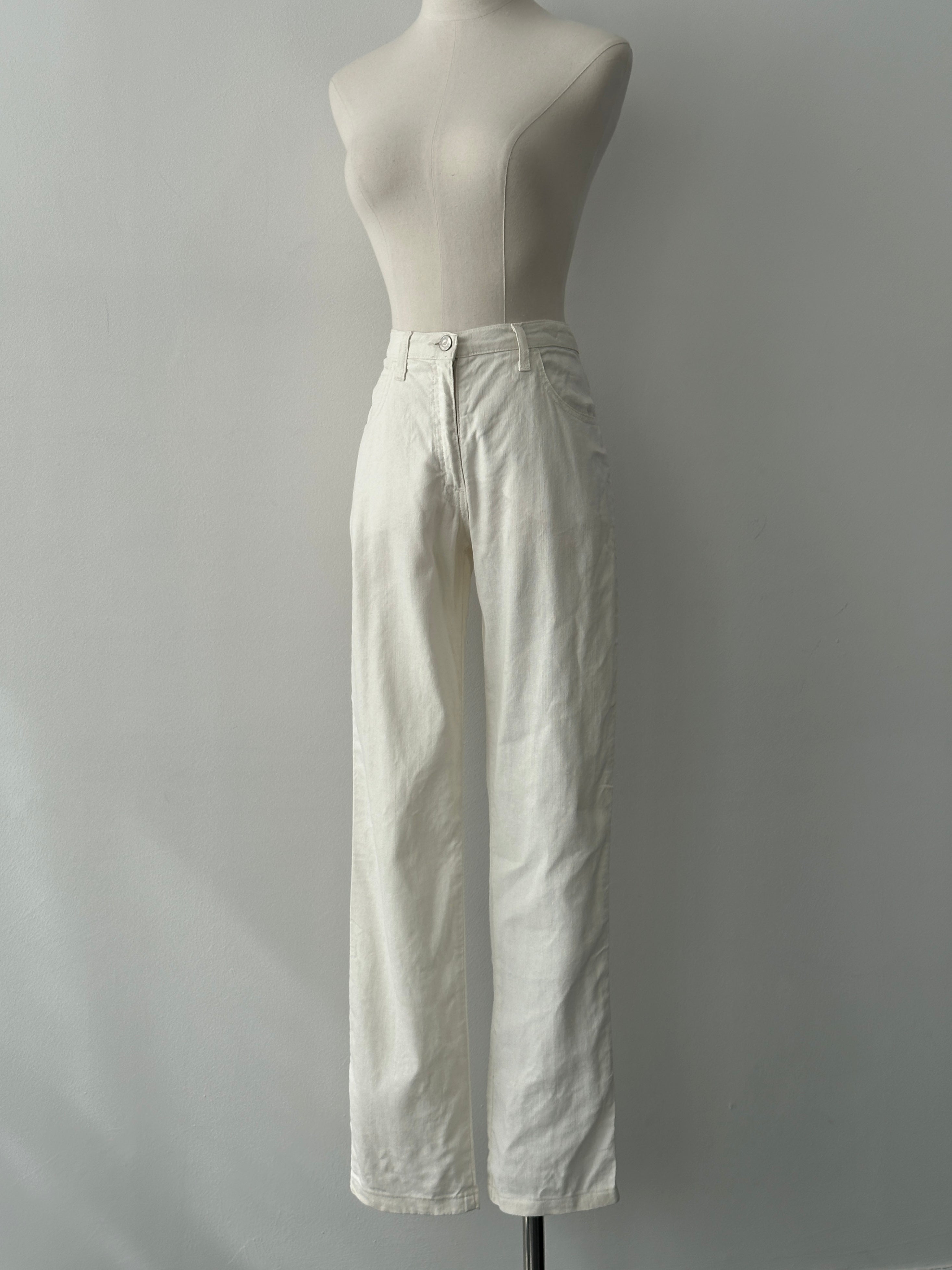 Armani Jeans 1990s Linen Slim Straight Leg Trousers - W26