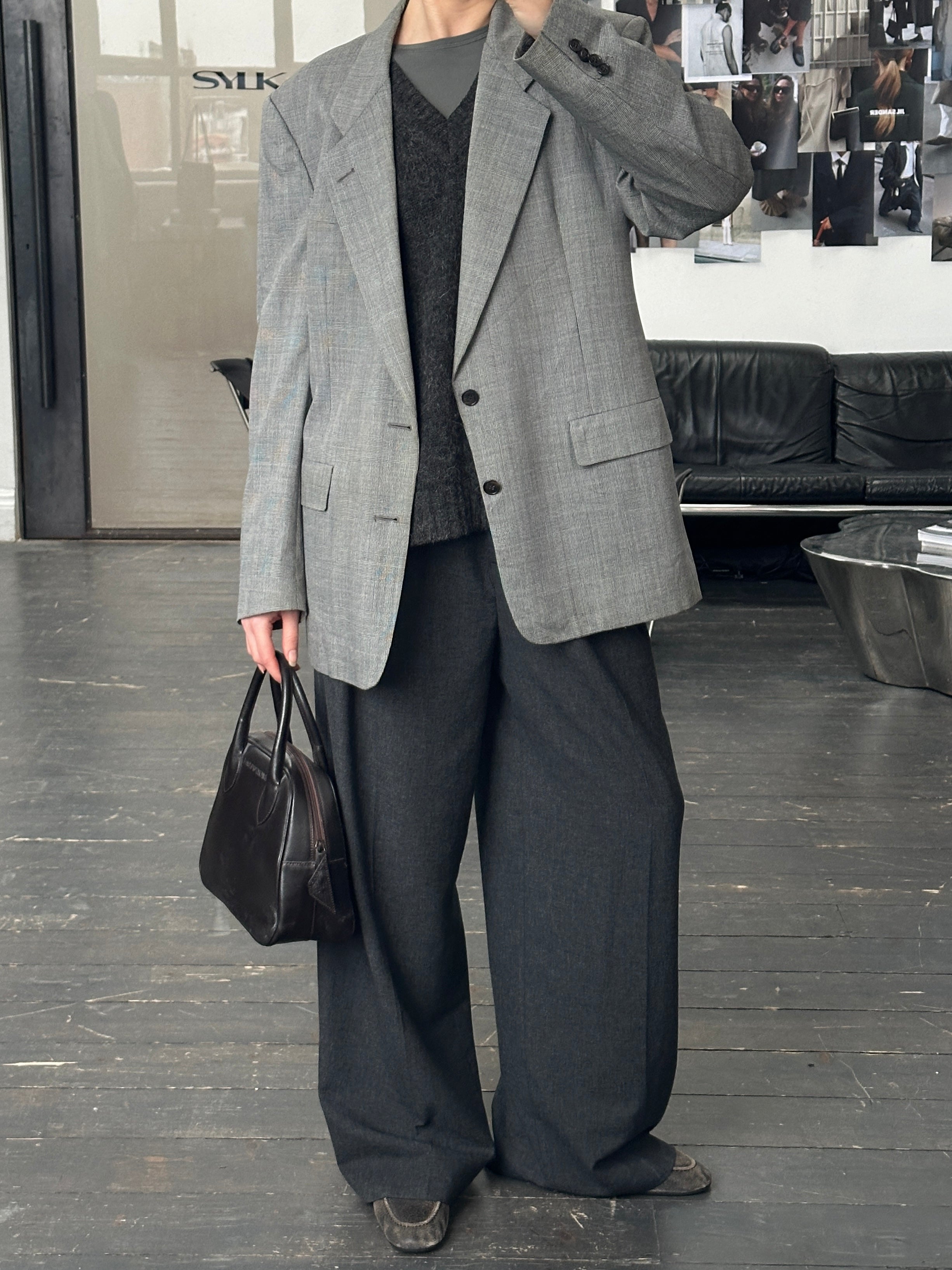 Christian Dior Monsieur 1990s wool check blazer, single-breasted design in size 42R/XL, tailored fit with classic pattern.
