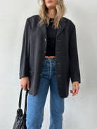 Kenzo Wool Pinstripe Single Breasted Blazer - 44R - SYLK