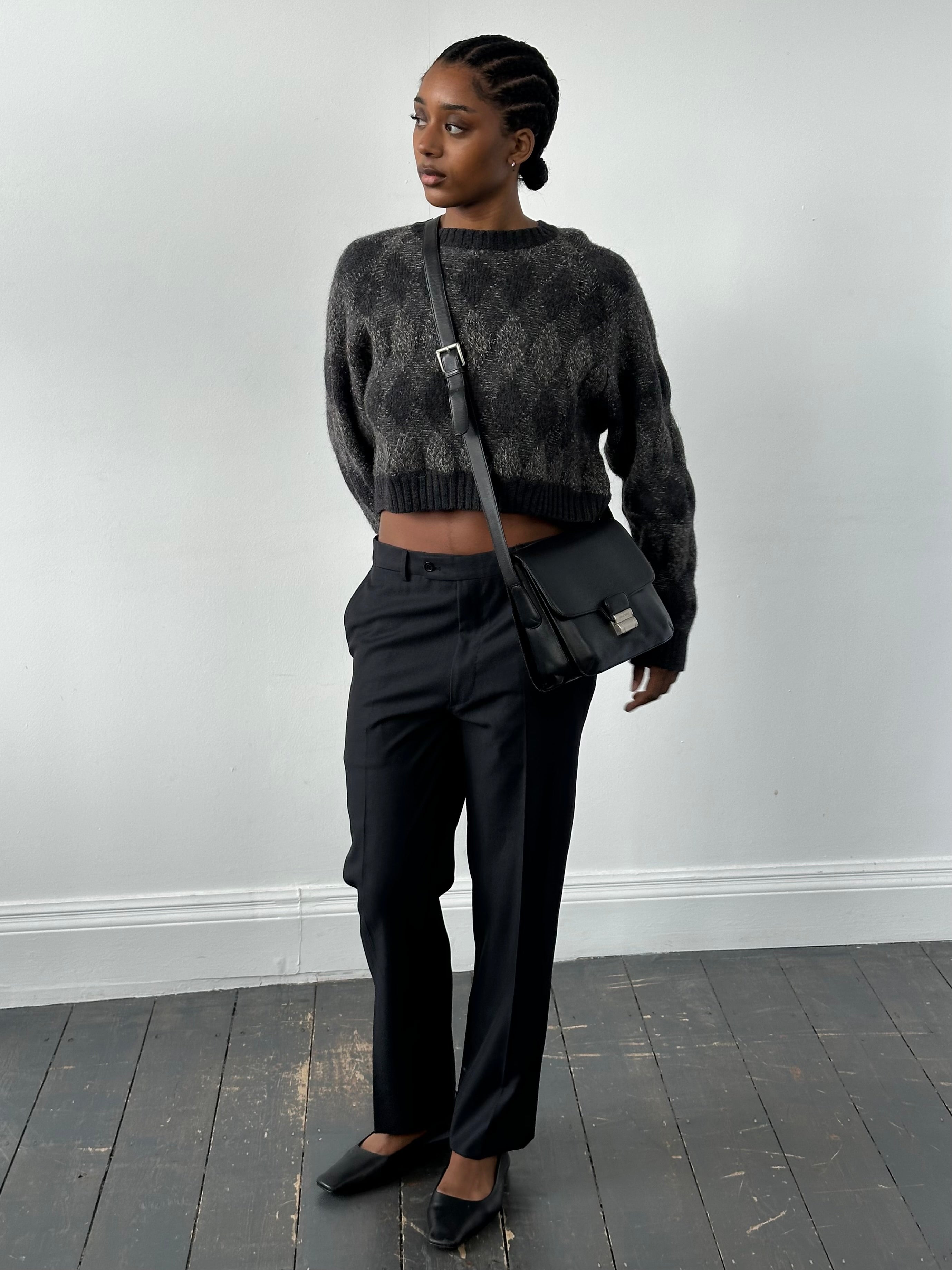 Valentino 1990s wool tailored trousers in size W32, featuring classic design and precise tailoring.