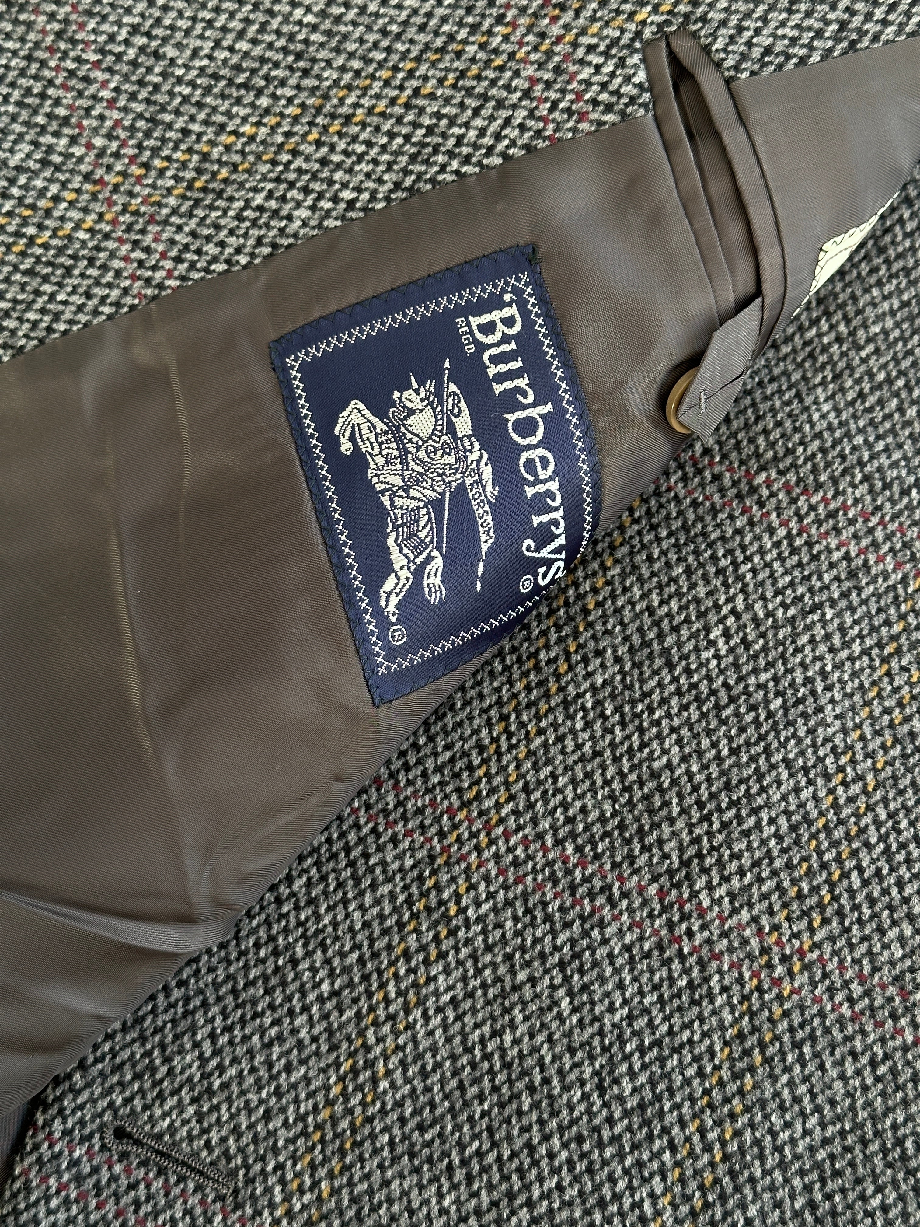 Burberry Brushed Wool Cashmere Check Single Breasted Blazer - XL/XXL - SYLK