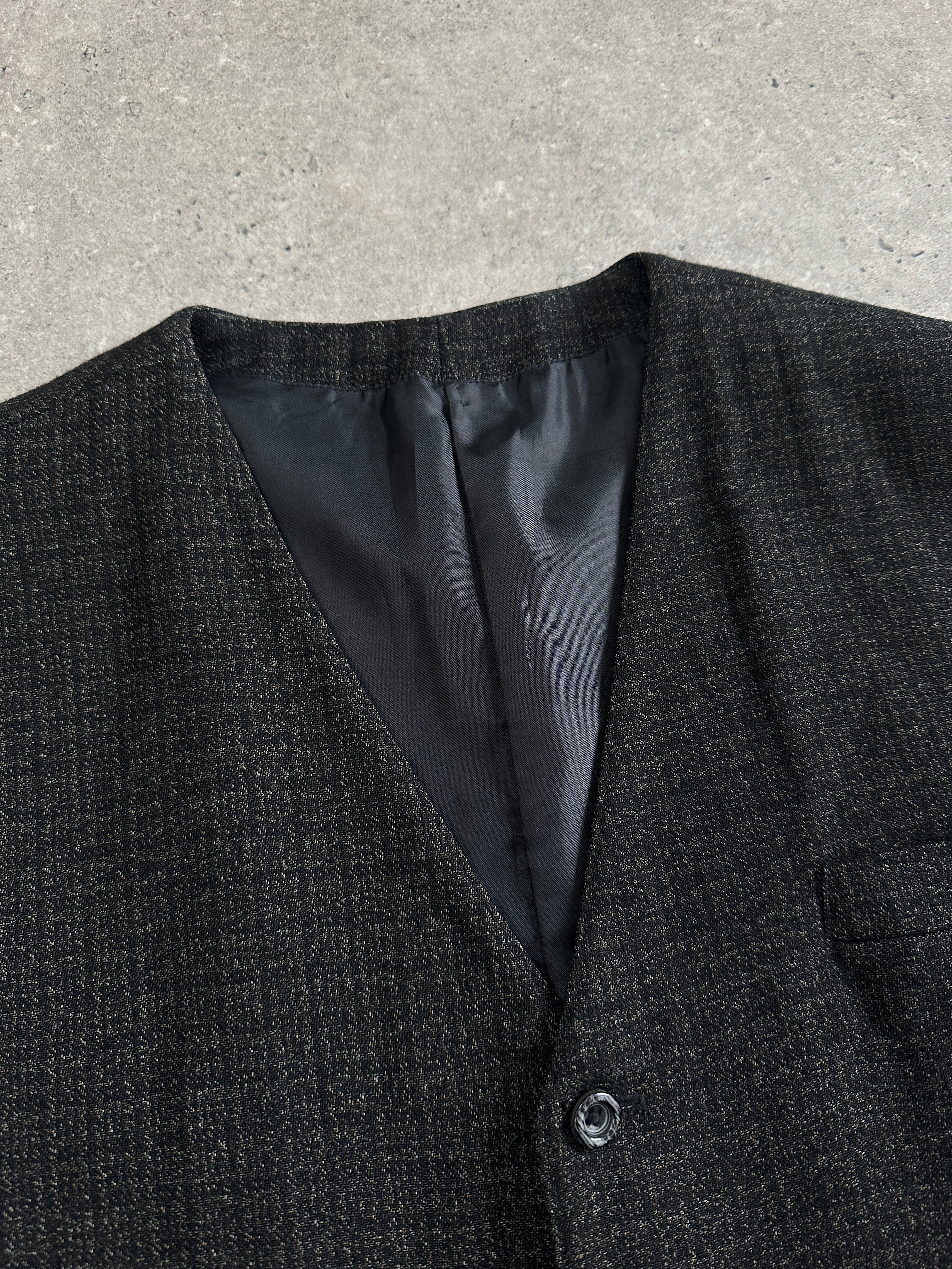 Vintage 1990s wool blend print waistcoat in XL size, featuring retro patterns and classic tailored style.