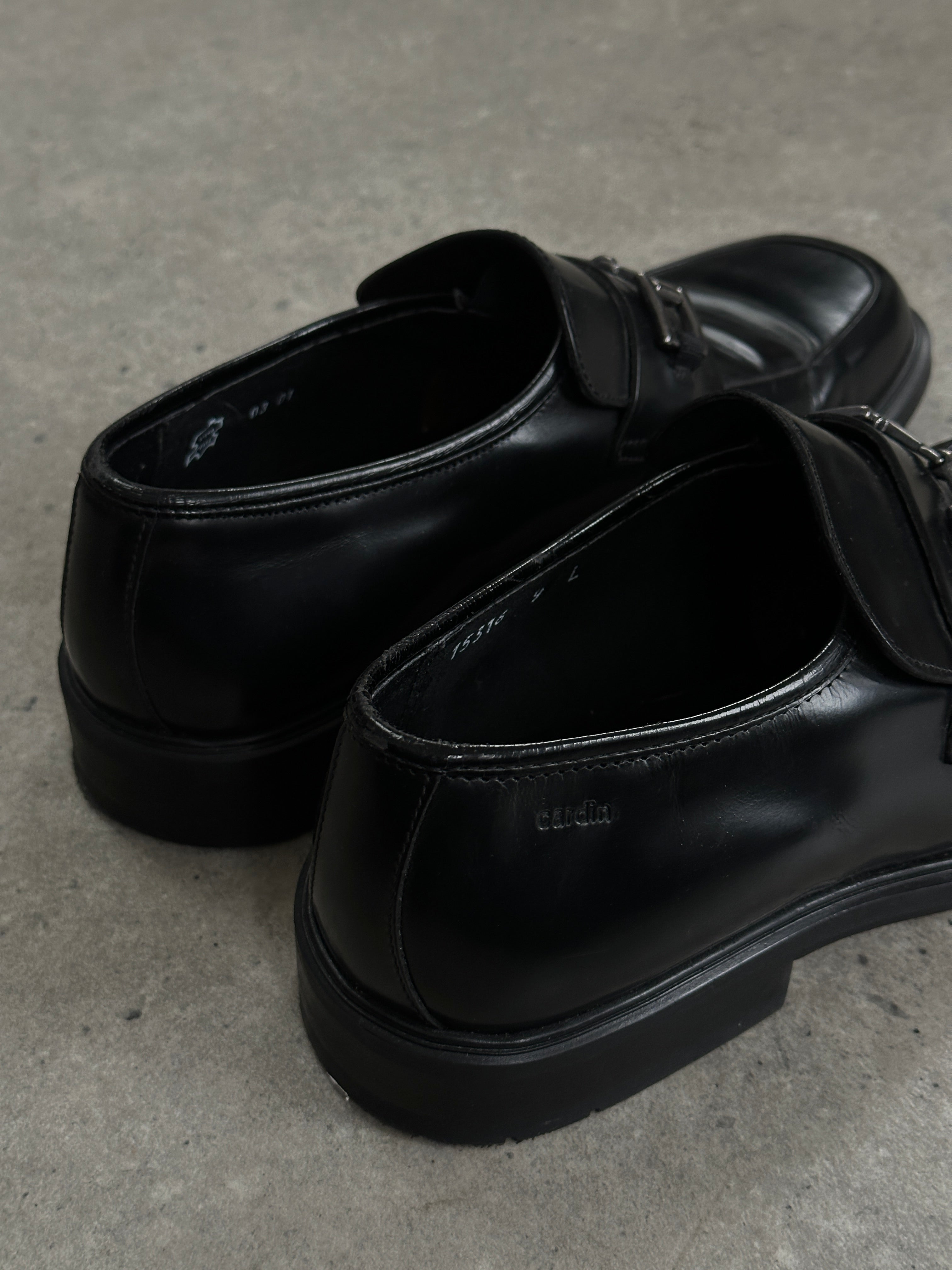 Pierre Cardin leather horsebit loafers in UK size 9, stylish men's shoes with classic design and polished finish.
