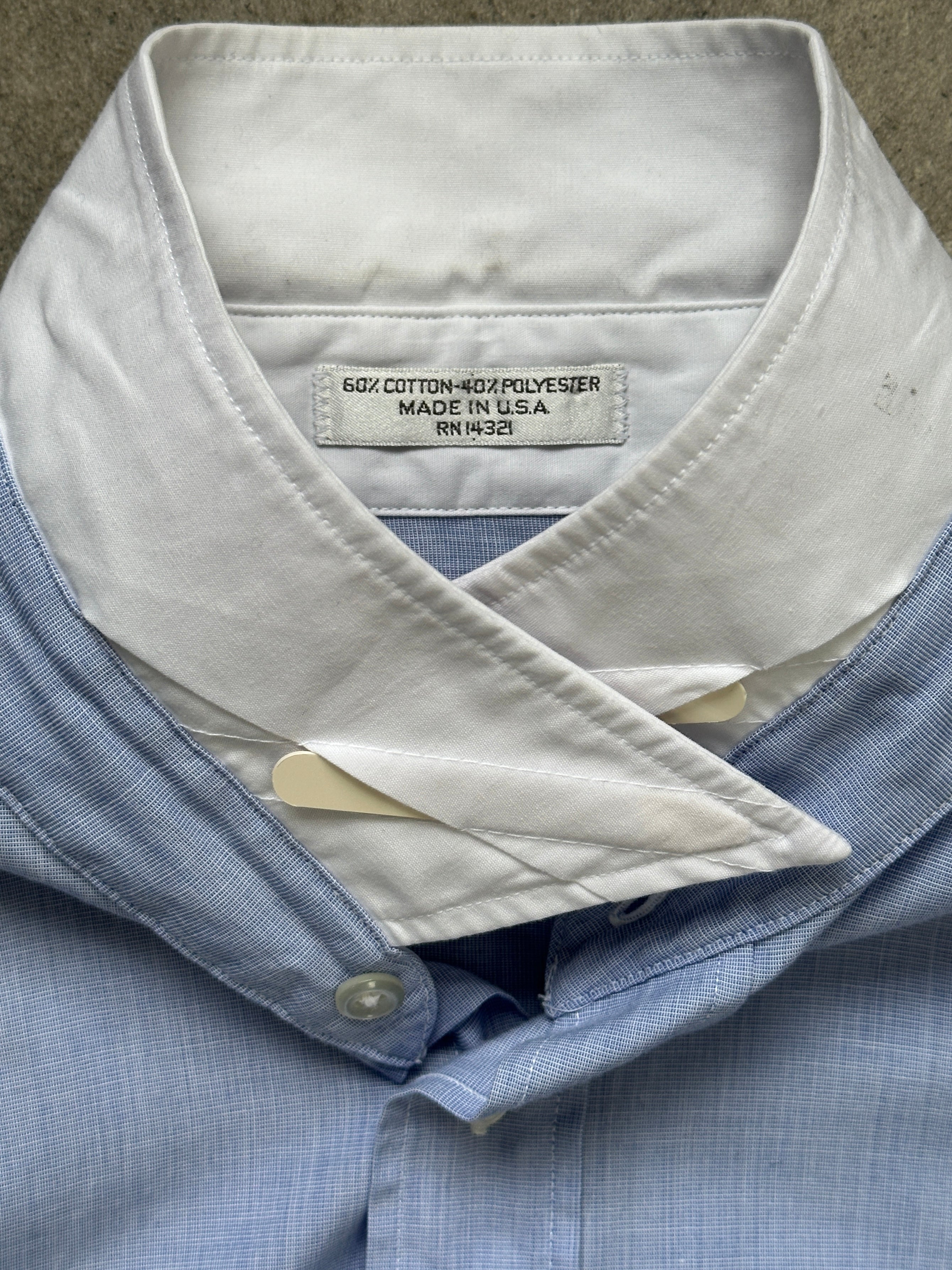 Christian Dior 1980s cotton shirt with contrasting collar, long-sleeve, stylish vintage women's fashion.