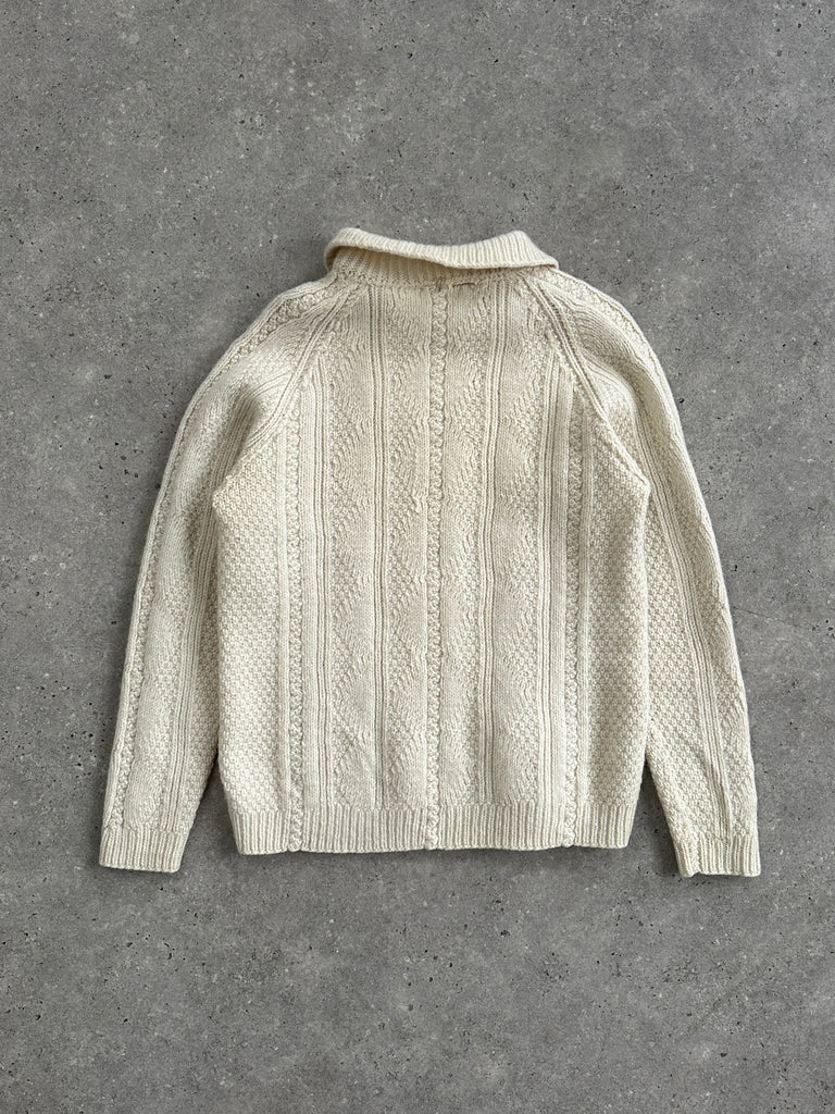 Vintage Pure Wool Knitted Collared Jumper - XS/S - SYLK