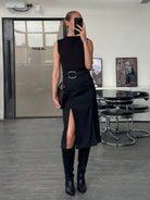 Vintage 1990s Pleated Midi Skirt - W26 - SYLK