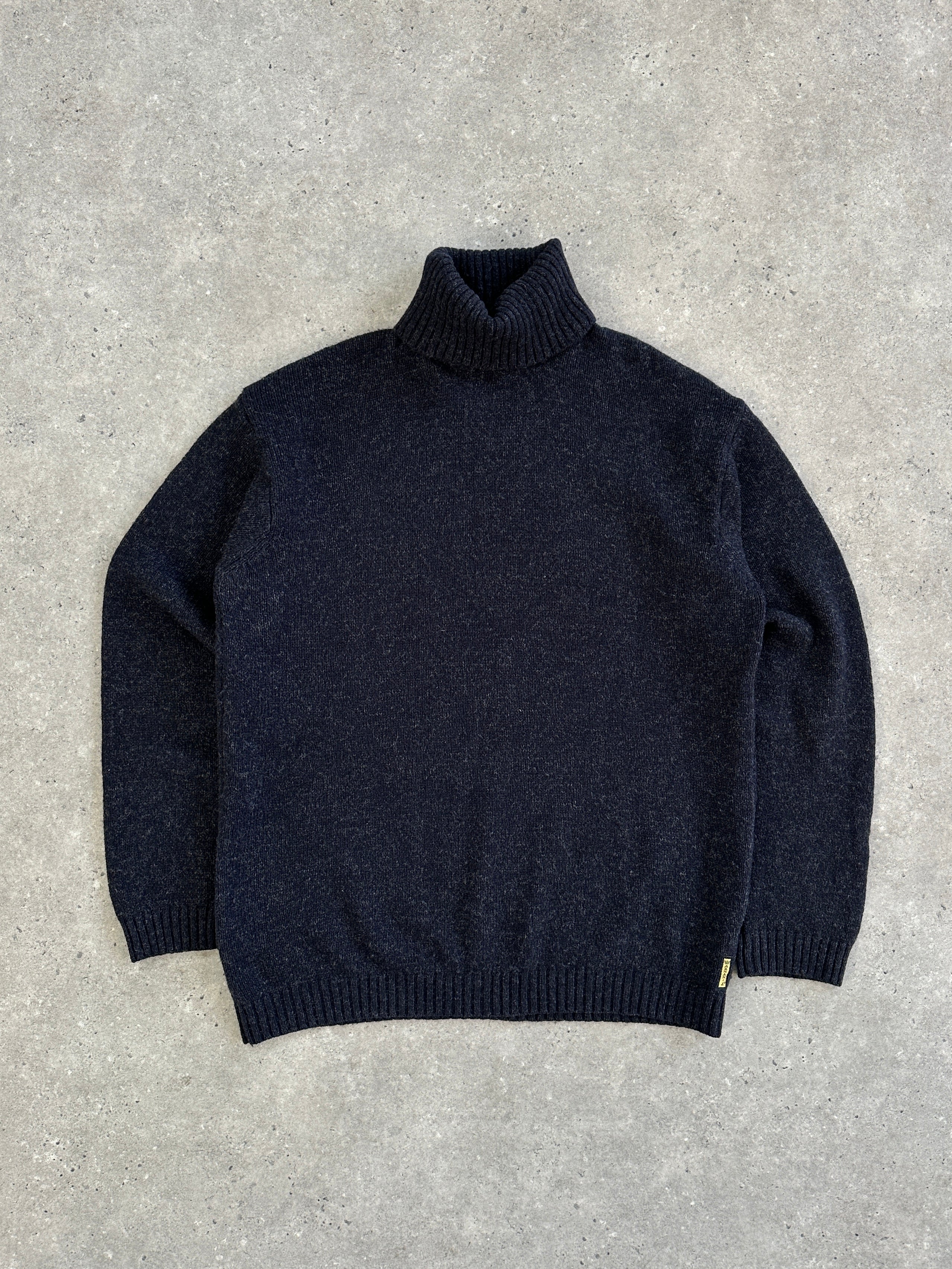 Armani Jeans pure wool roll neck jumper in XL, featuring a cozy knit design and classic fit, suitable for cold weather.