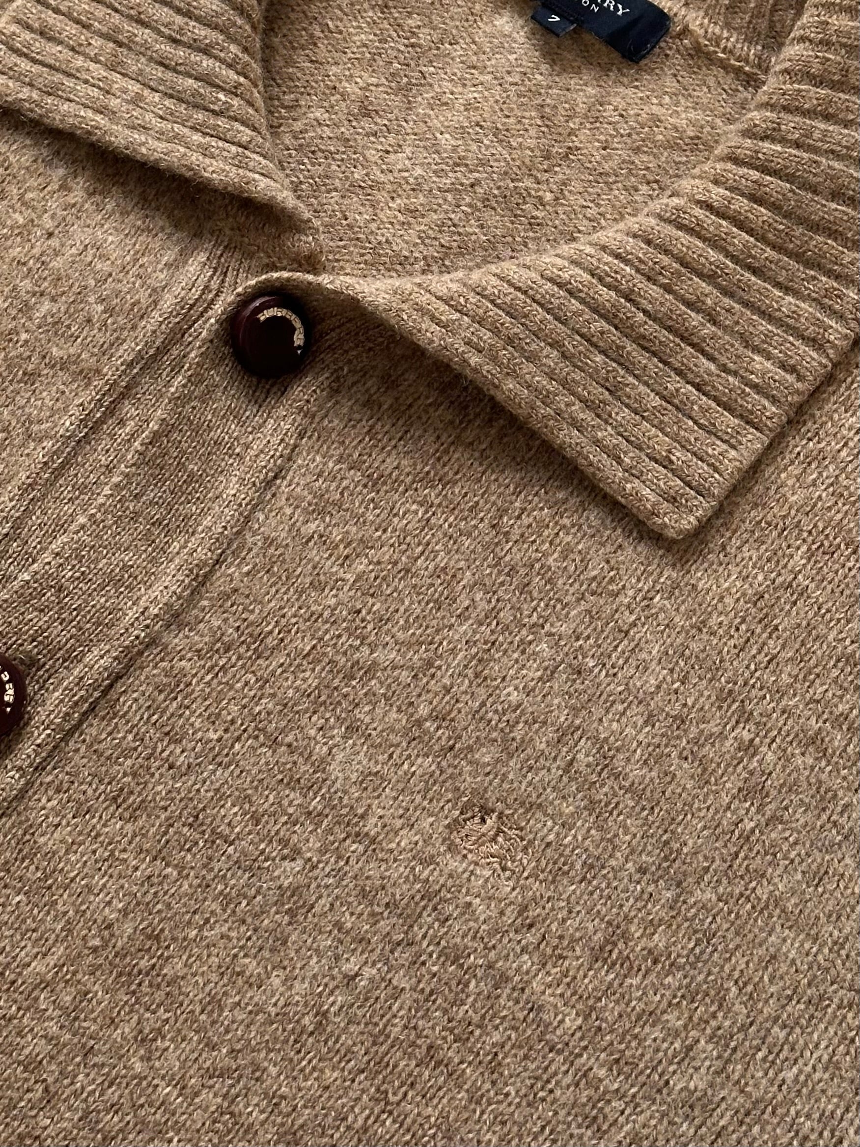 Burberry London 1990s wool knitted logo cardigan in XL, featuring classic design and signature branding.