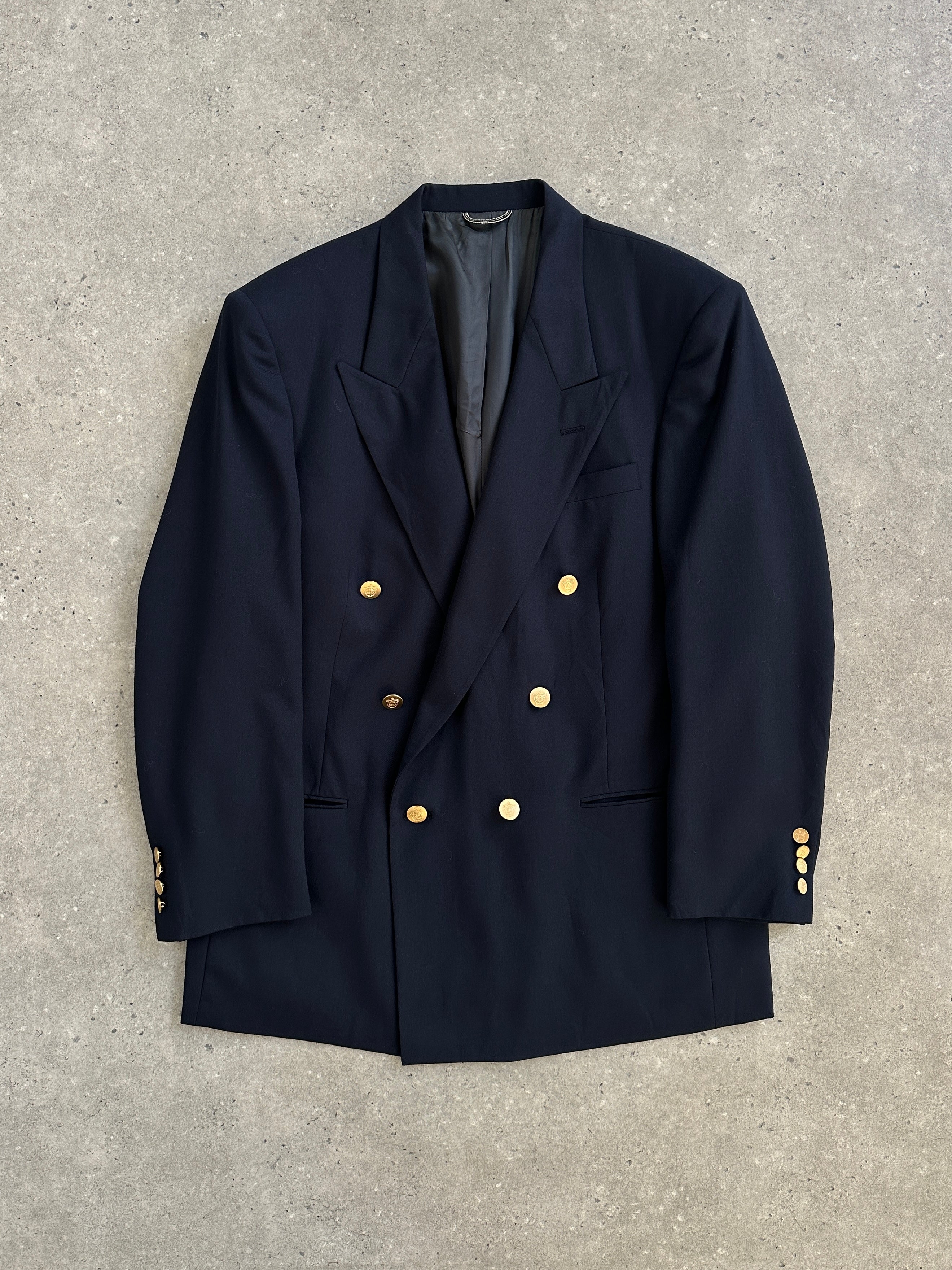 Christian Dior Monsieur 1980s bespoke double-breasted blazer, 44R/XL, tailored men's fashion with classic design and high-quality fabric.