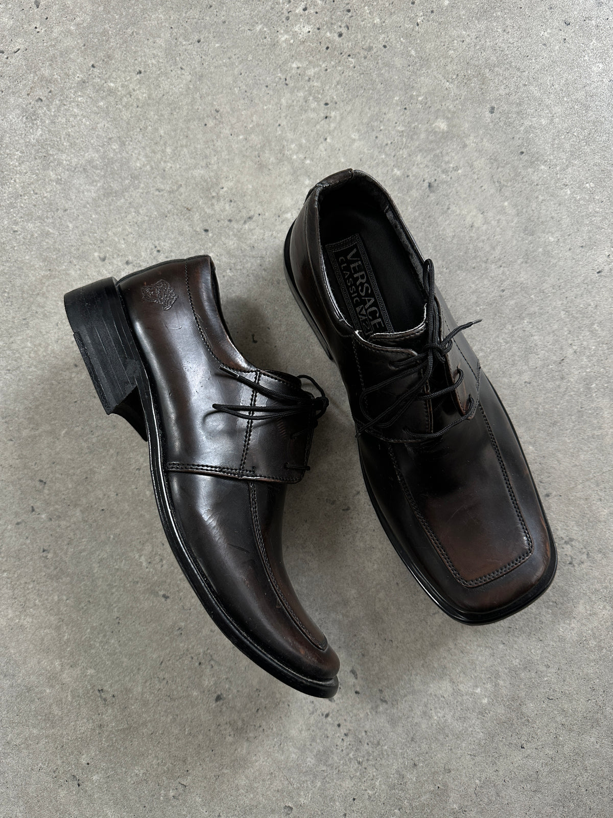 Versace Classic V2 Leather Square Toe Loafers - UK 7 display picture 1