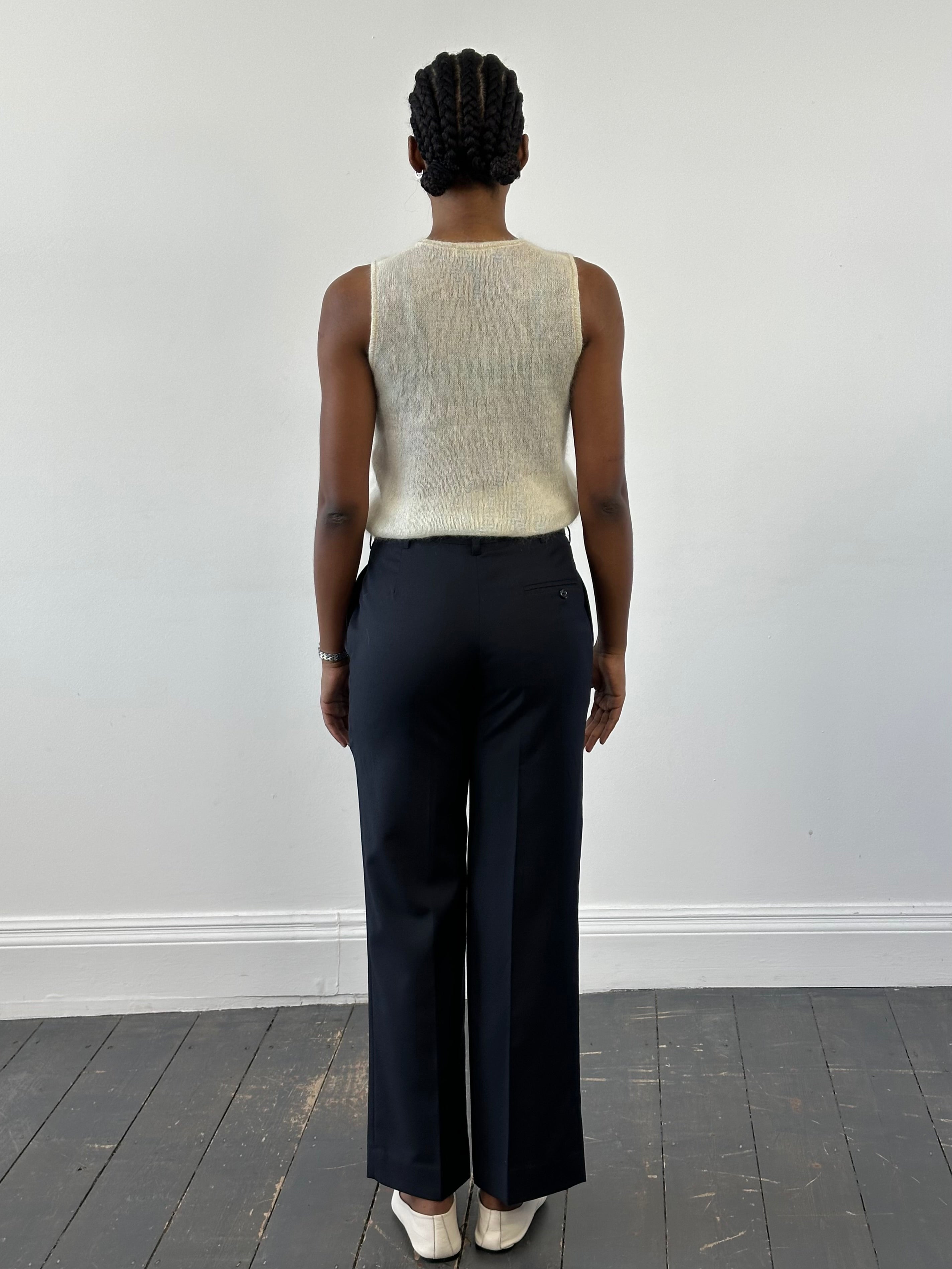Vintage Italian 1990s mohair knit top in size small, featuring a cozy, textured design and classic style.