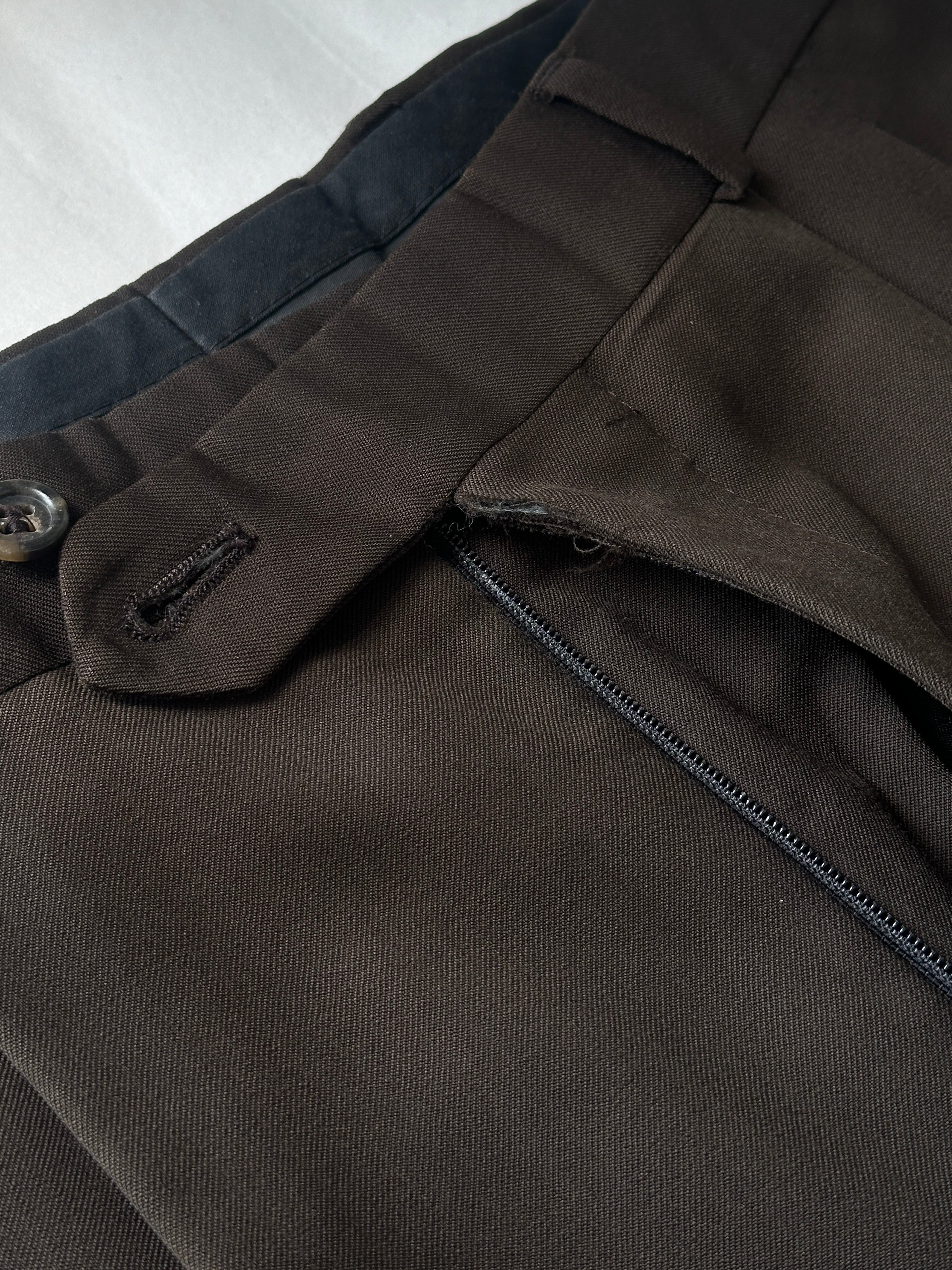 Yves Saint Laurent Pour Homme 1990s tailored wool trousers in size W28, classic fit with a refined, structured design.