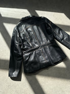 Italian Leather Double Zip Waisted Leather Jacket - M - SYLK