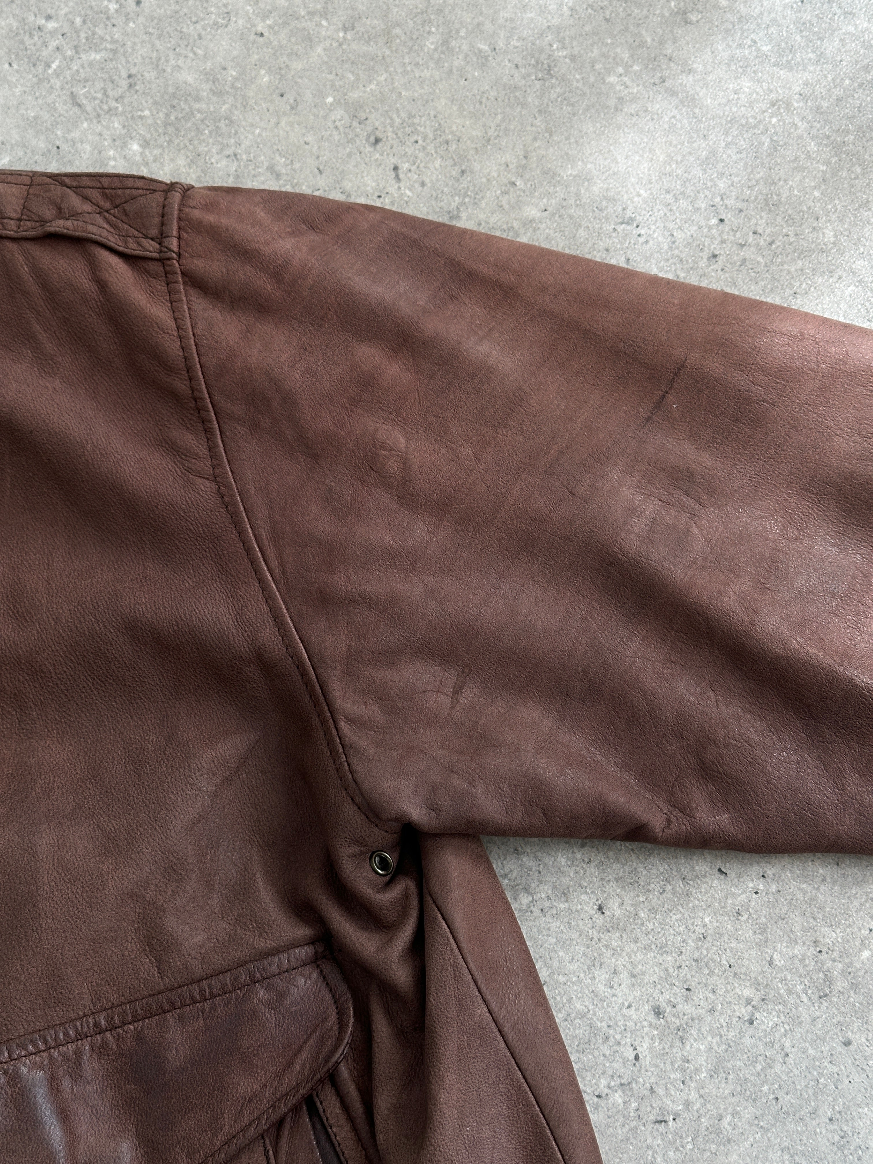 Vintage Leather Bomber Jacket - L/XL - SYLK