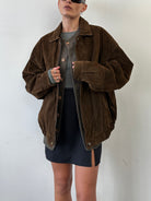 Vintage Suede Bomber Jacket - XL - SYLK