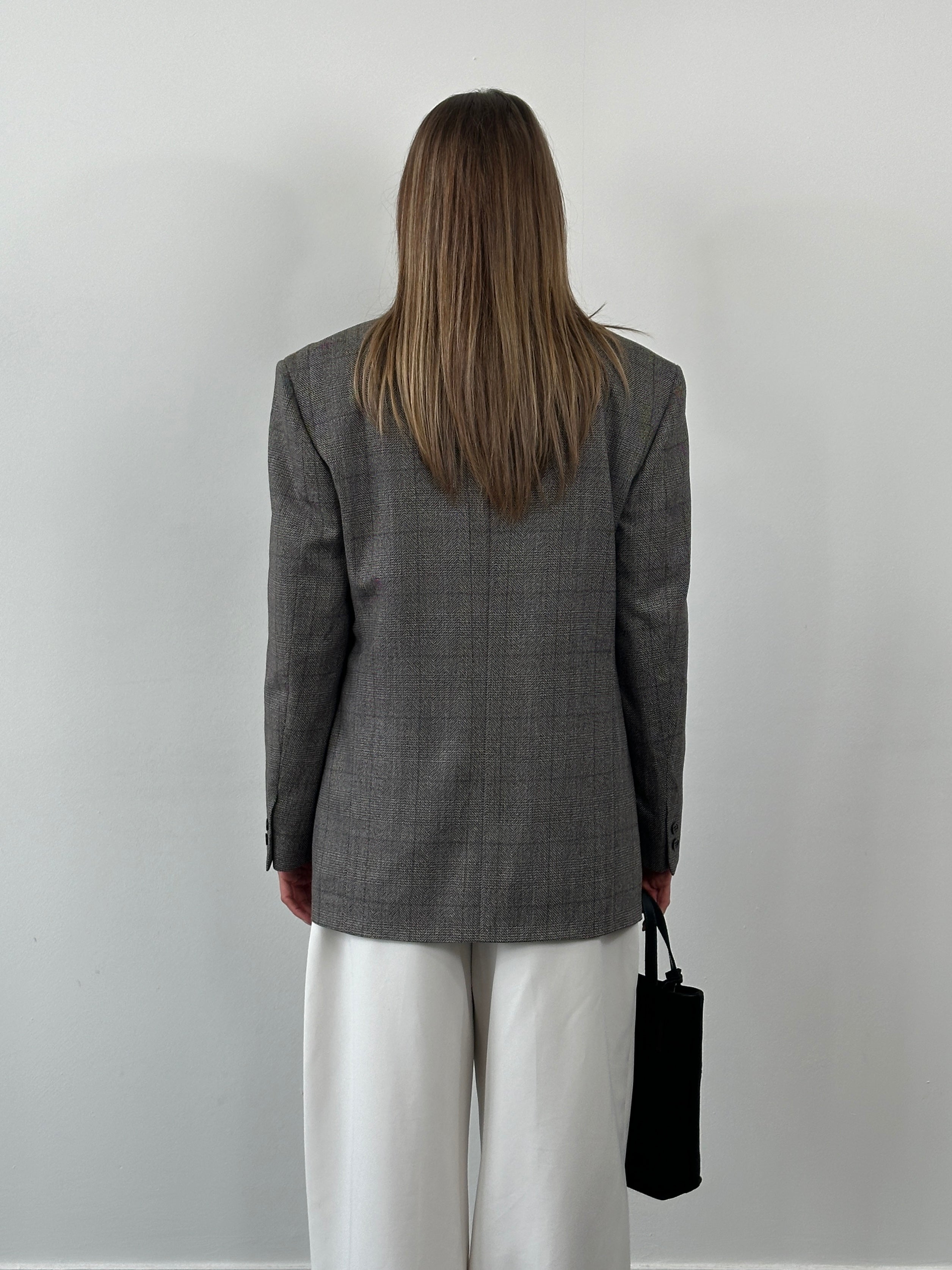 Christian Dior Monsieur 1990s double-breasted blazer in navy, tailored fit with peak lapels and button details, size 38R/M.