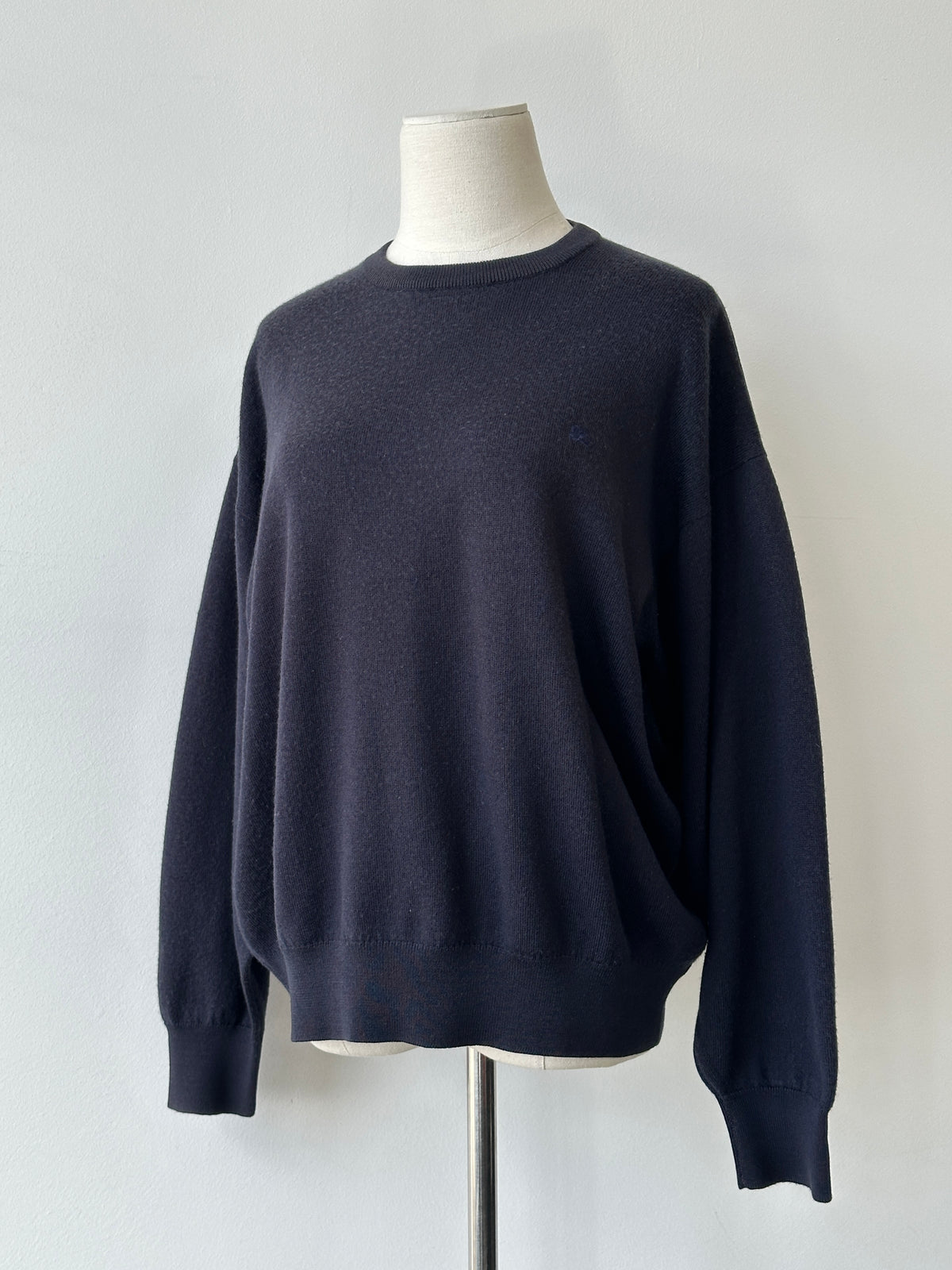 Burberrys 1990s Merino Wool Logo Jumper - M
