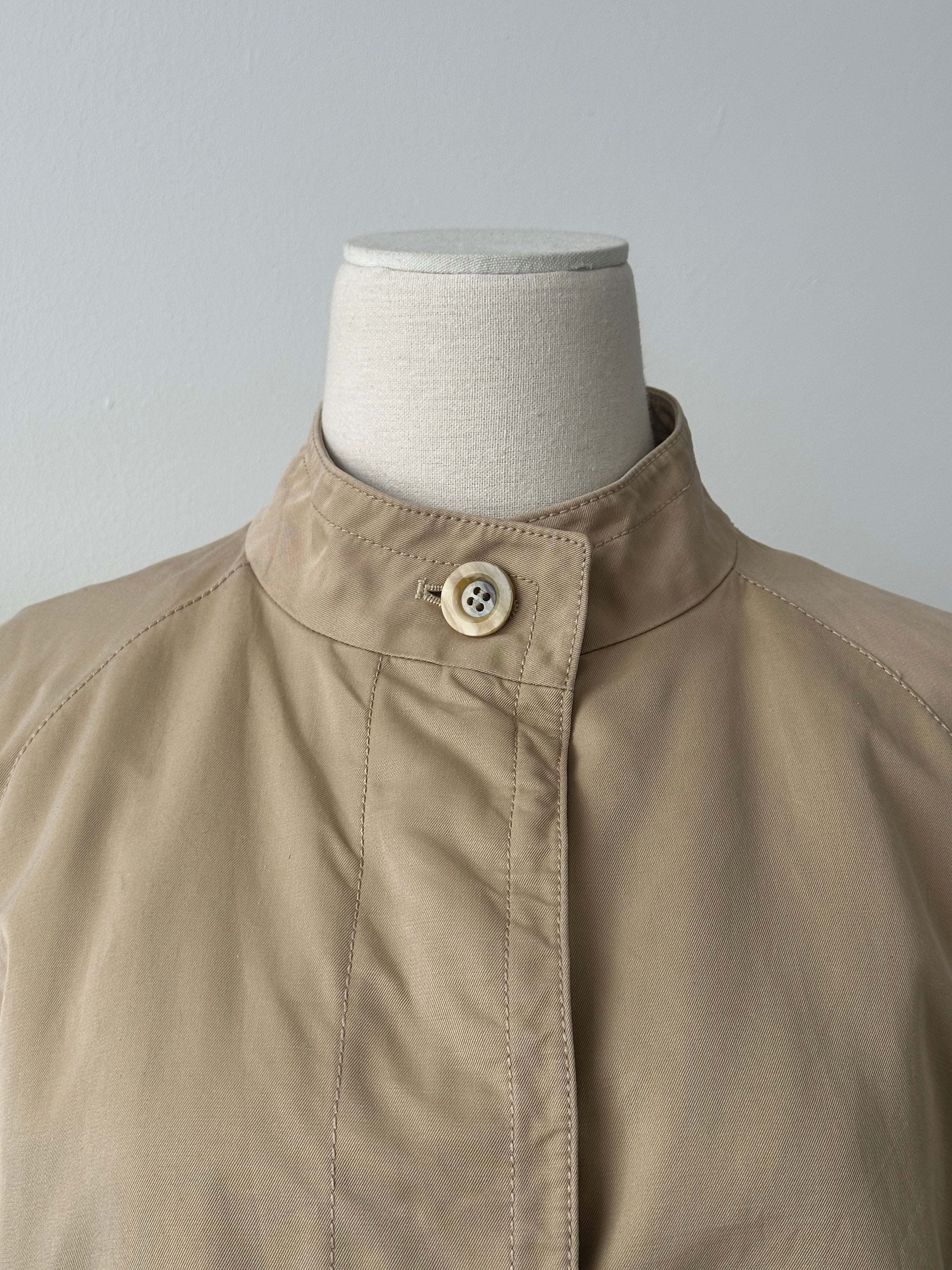 Aquascutum 1980s Aqua 5 Pure Cotton A-Line Trench Coat - S