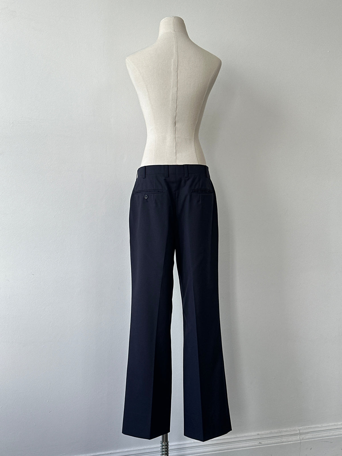 Burberry 1990s Pure Wool Straight Leg Trousers - W30