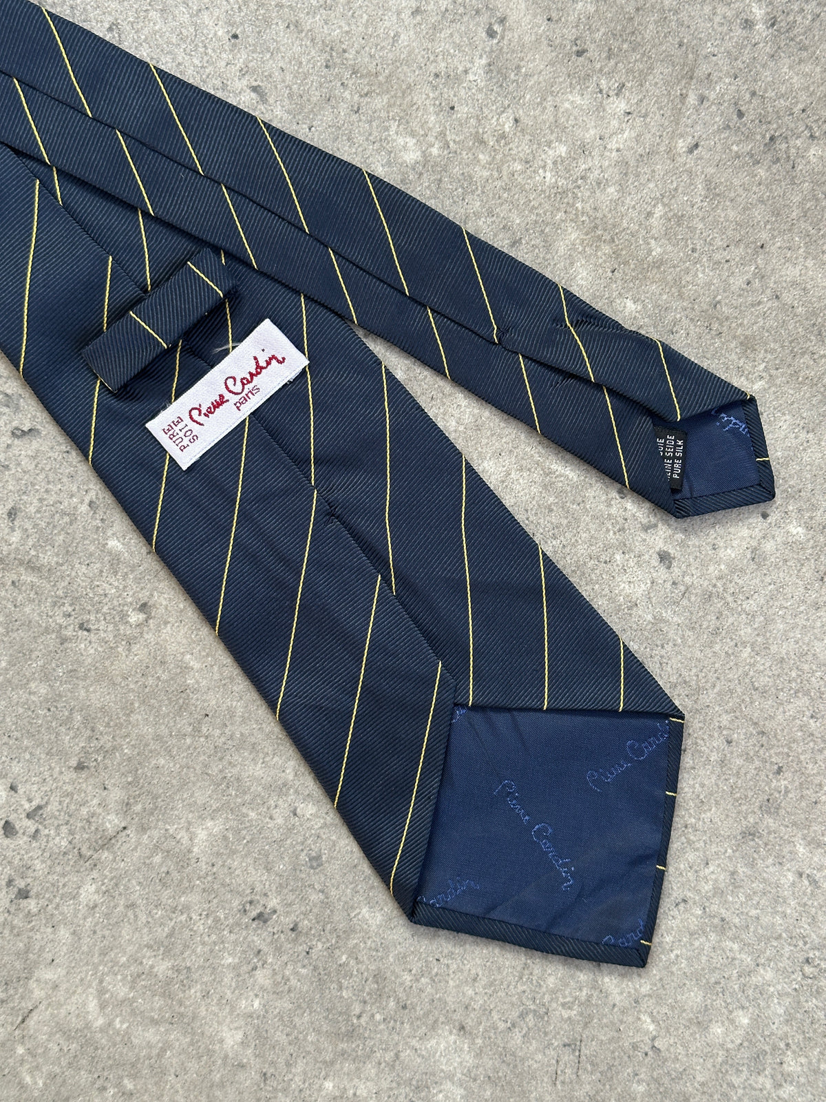 Pierre Cardin Paris 1990s Pure Silk Striped Tie