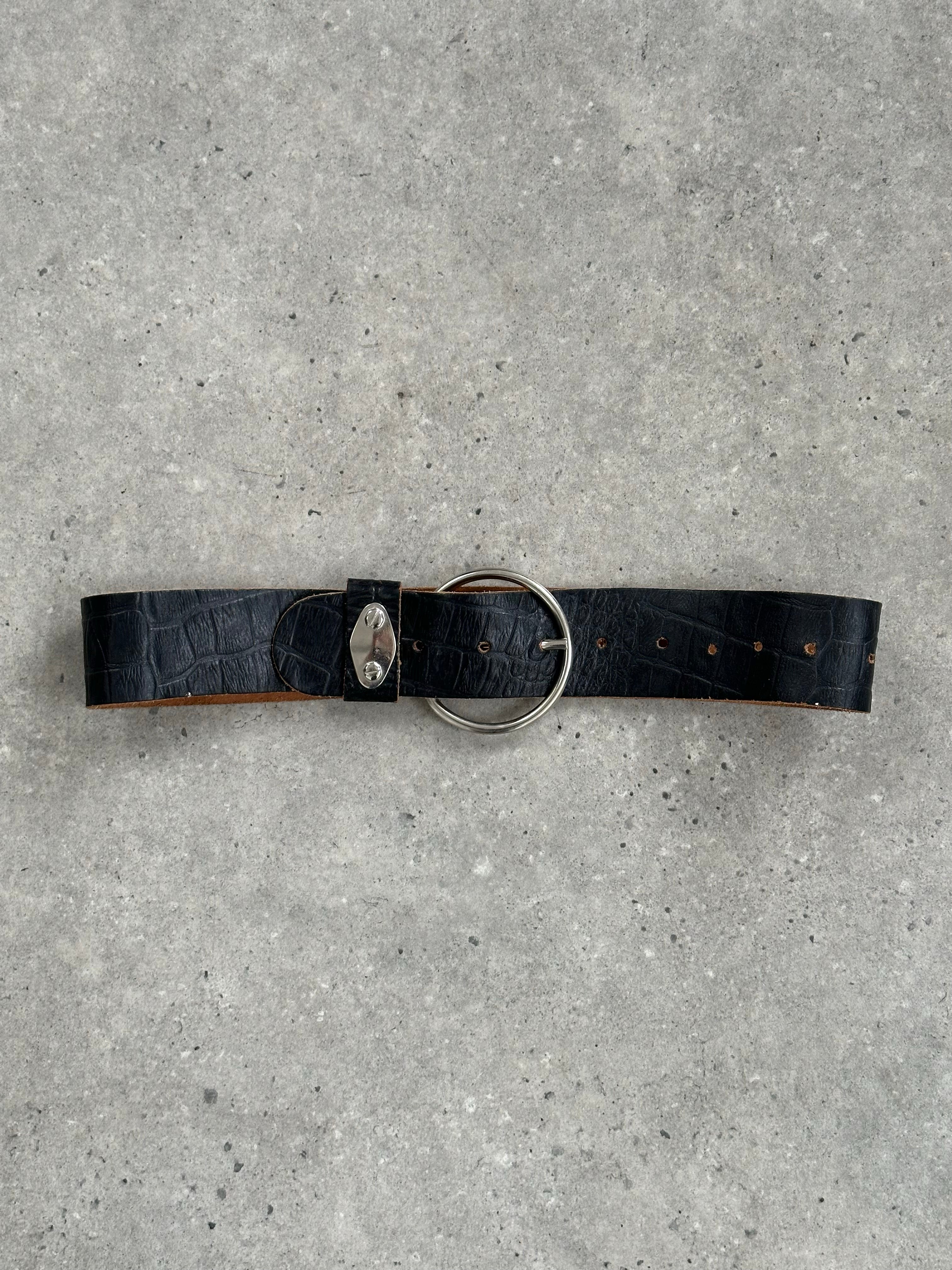 Vintage 1990s Circular Leather Chunky Belt - W22-34