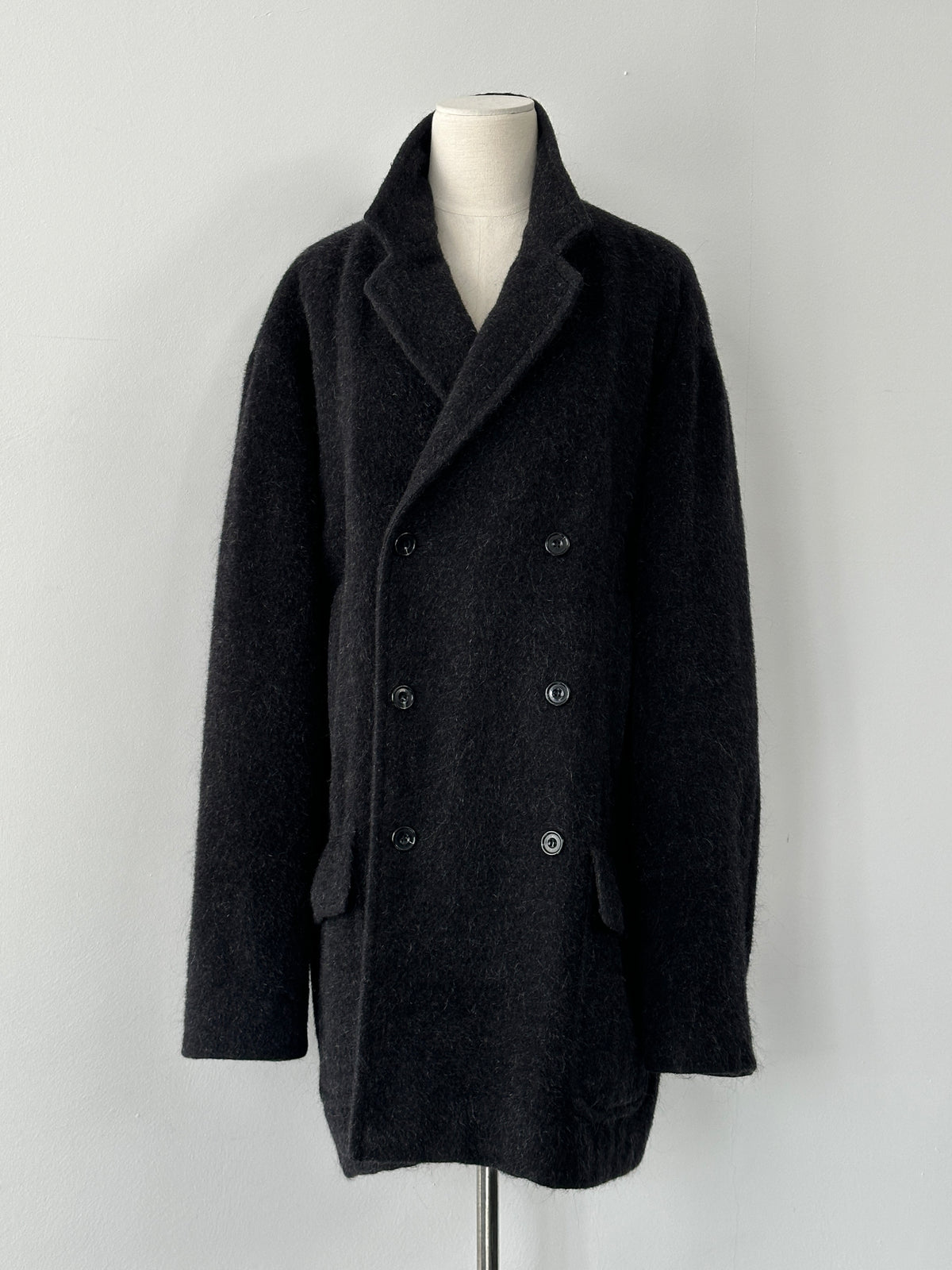 Byblos Italian Vintage 1990s Alpaca Wool Double Breasted Coat - XXL