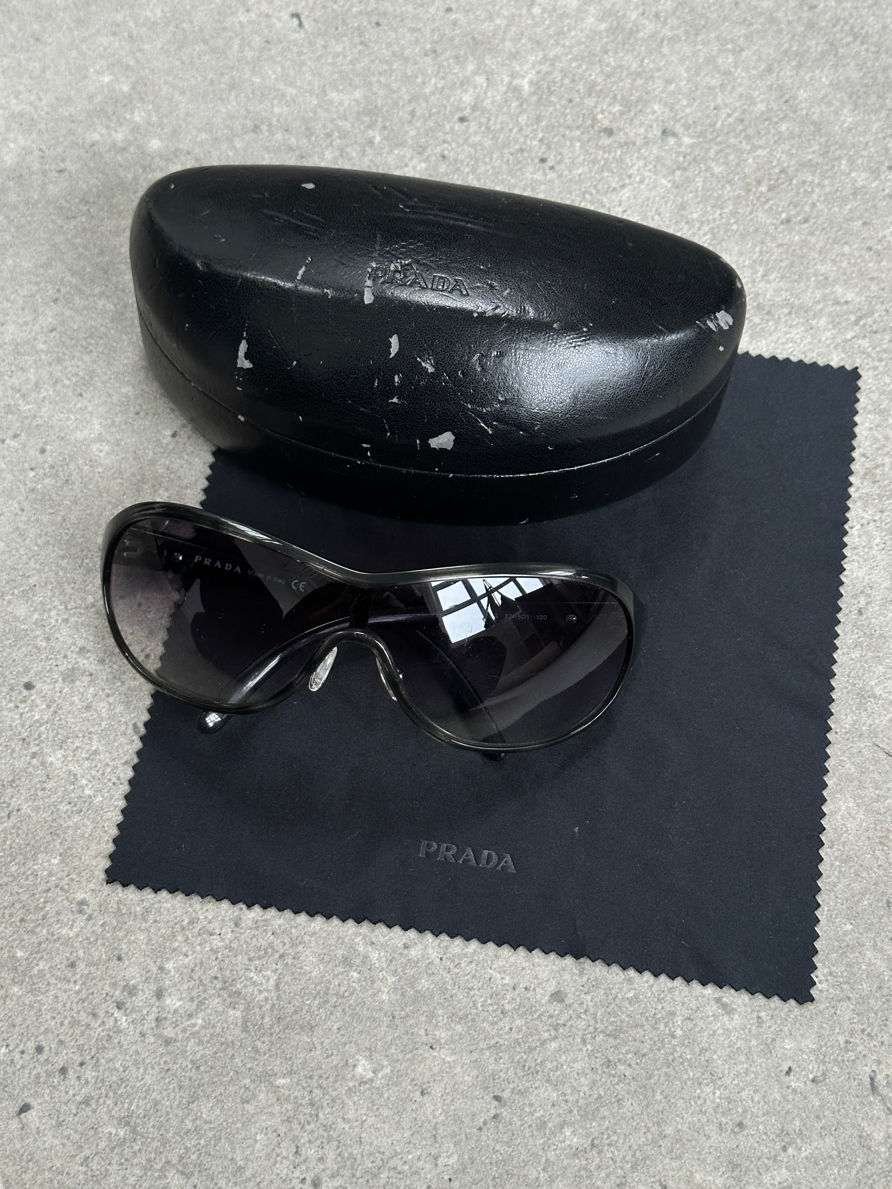 Prada 2000s Wraparound Shield Sunglasses