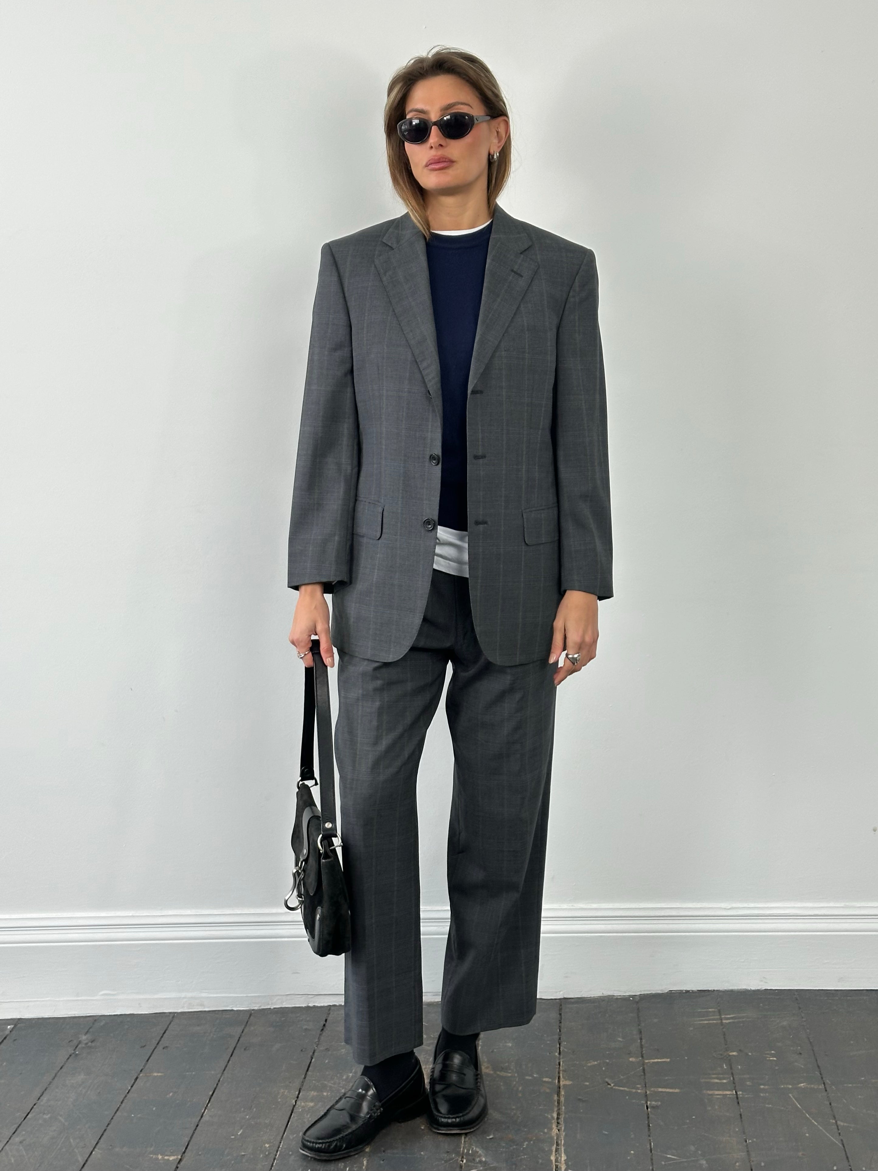 Burberry London 1990s Check Pure Wool Single Breasted Suit - 38S/S