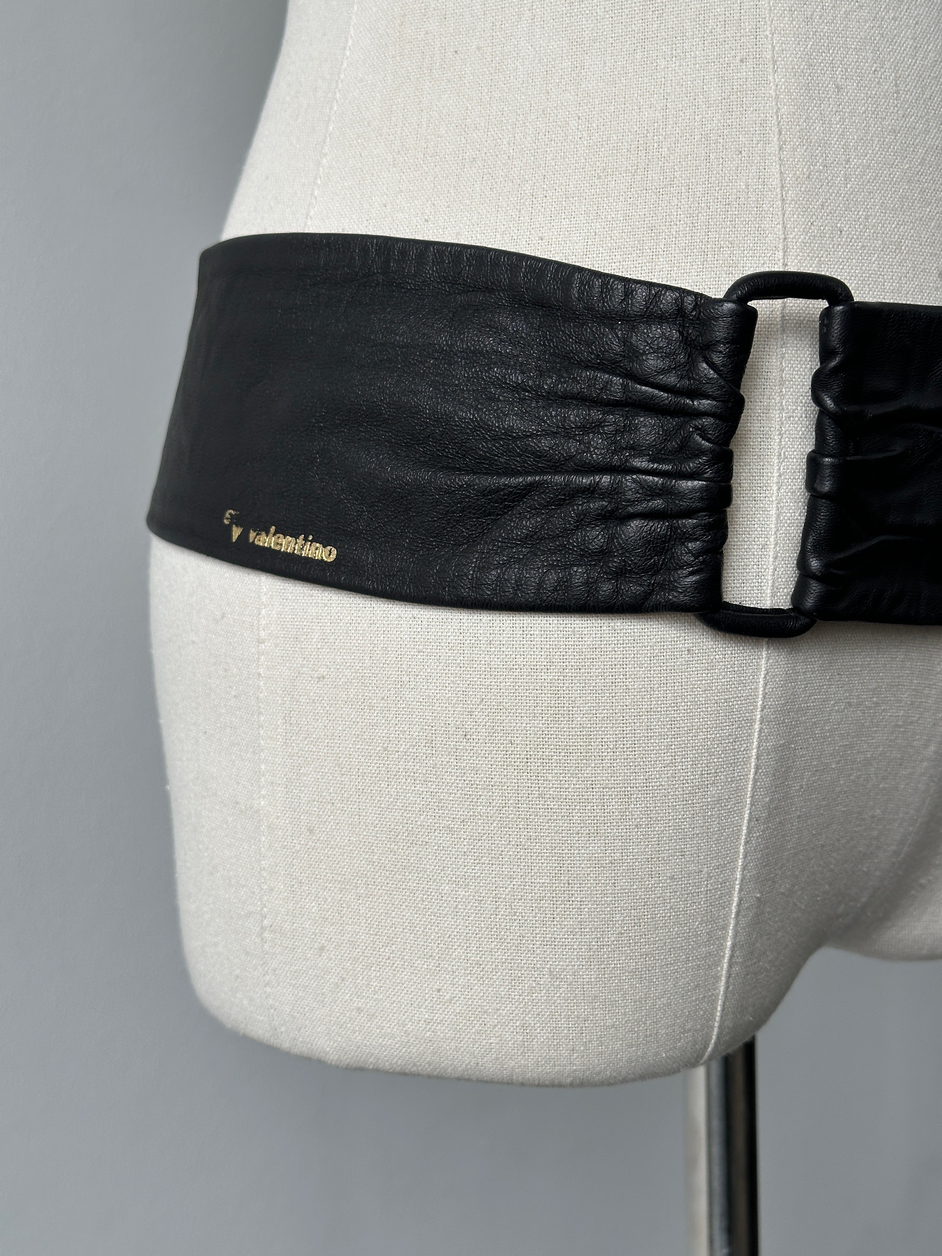 Vintage 1990s Leather Chunky Belt - W32-36