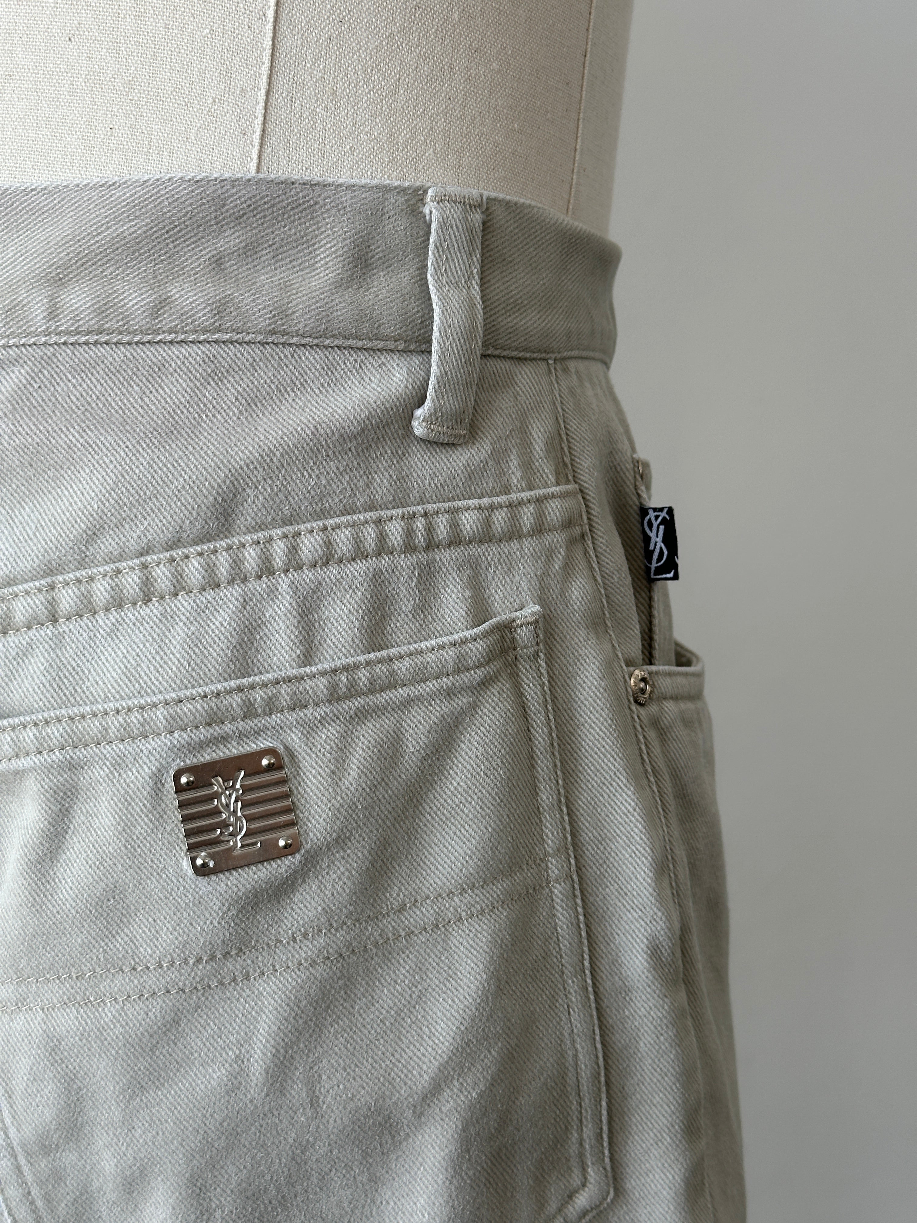 Yves Saint Laurent Pour Homme 1990s Denim Straight Leg Jeans - W30