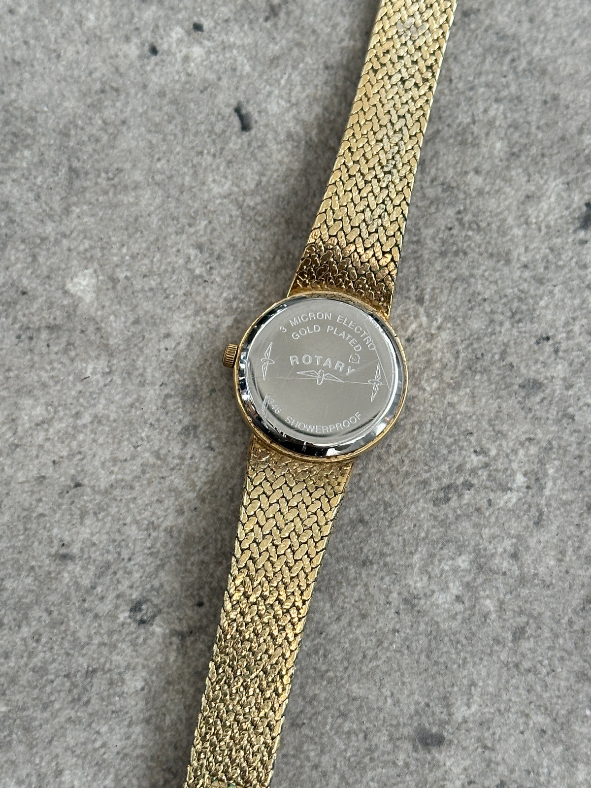 Rotary 1980s Gold Plated Quartz Bracelet Logo Watch