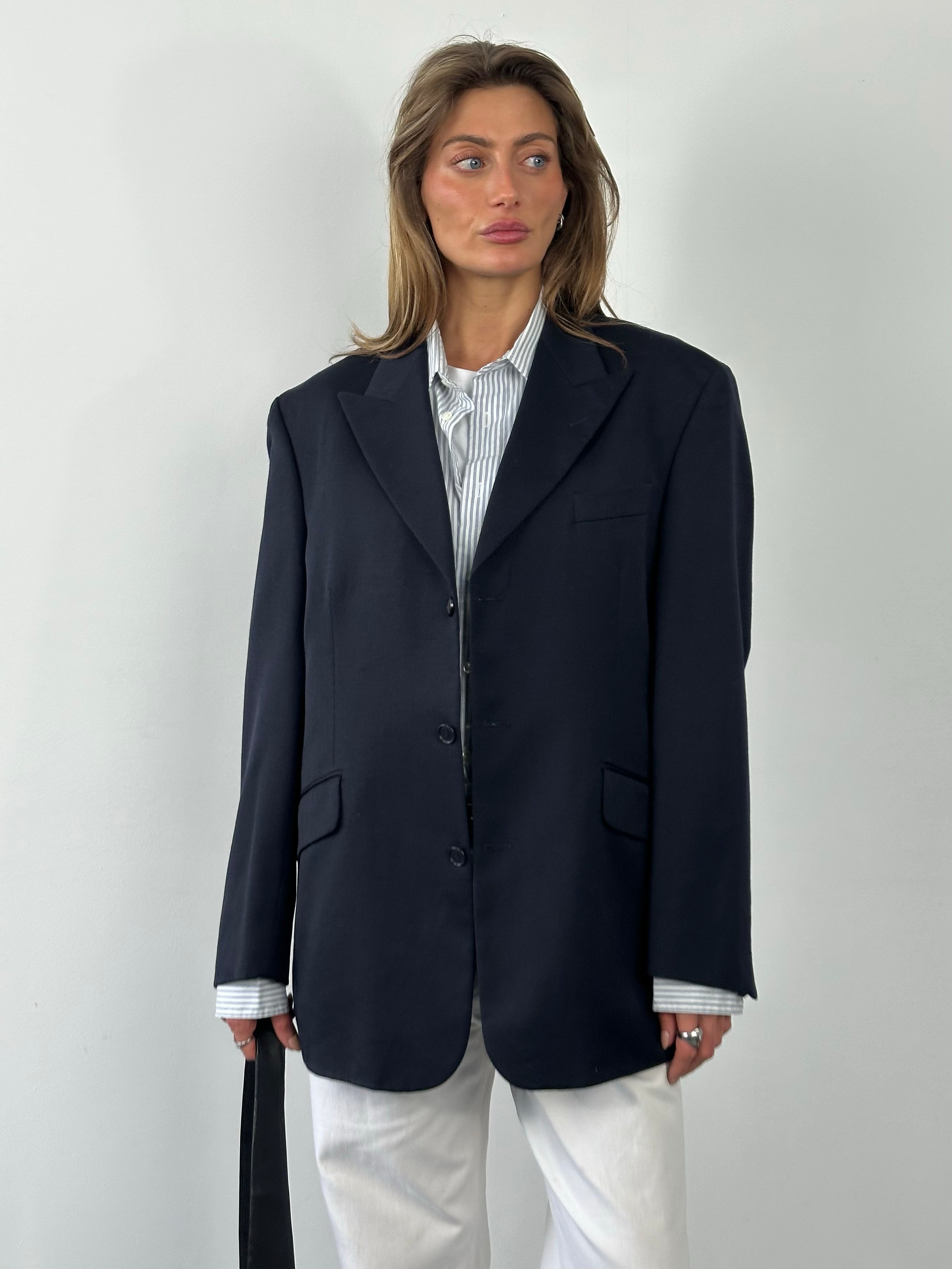 Yves Saint Laurent Pour Homme 1990s Pure Wool Single Breasted Blazer - 42R/L/XL