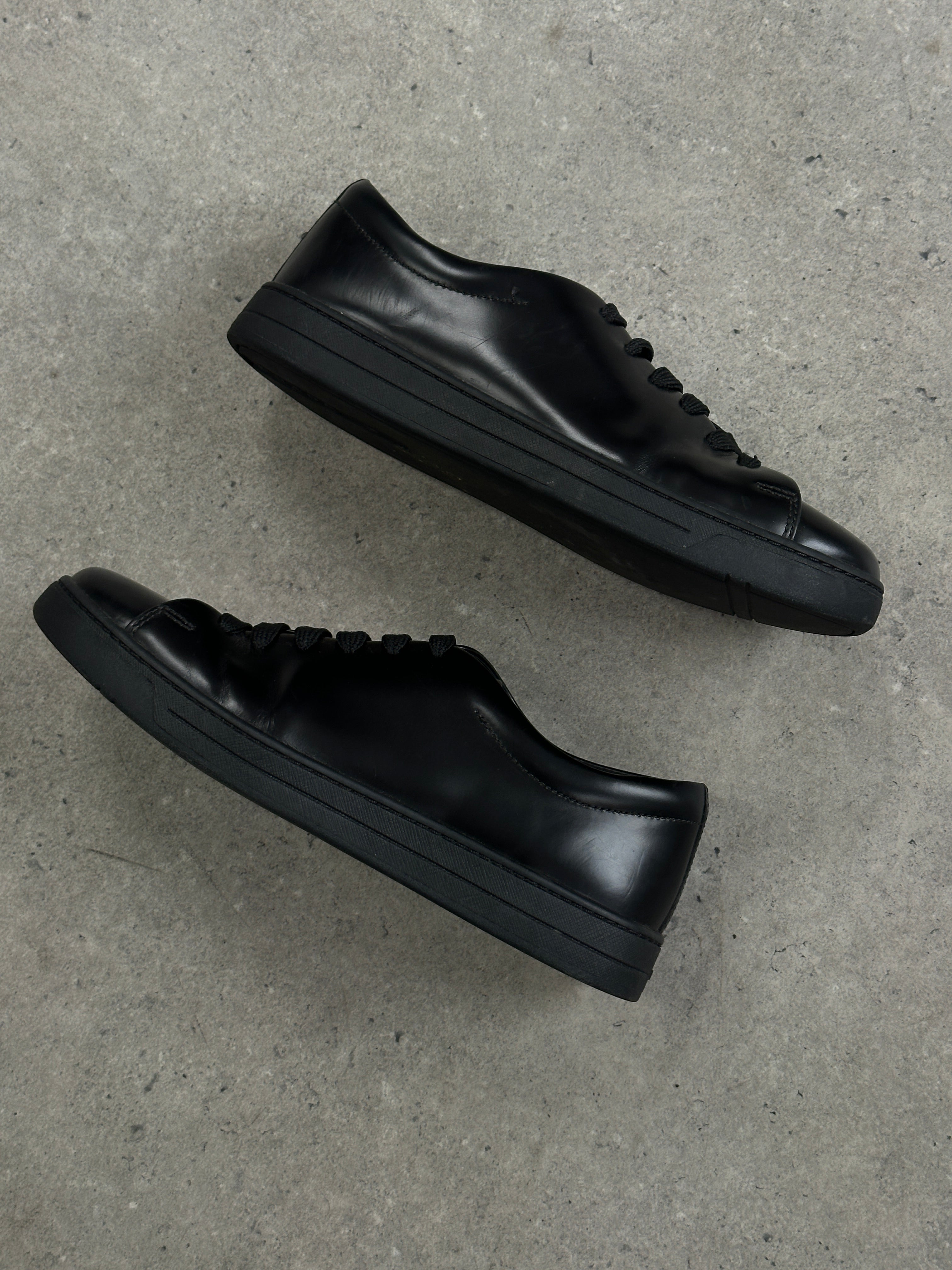 Prada Sport 2000s Leather Minimal Lace Up Trainers - UK 5.5