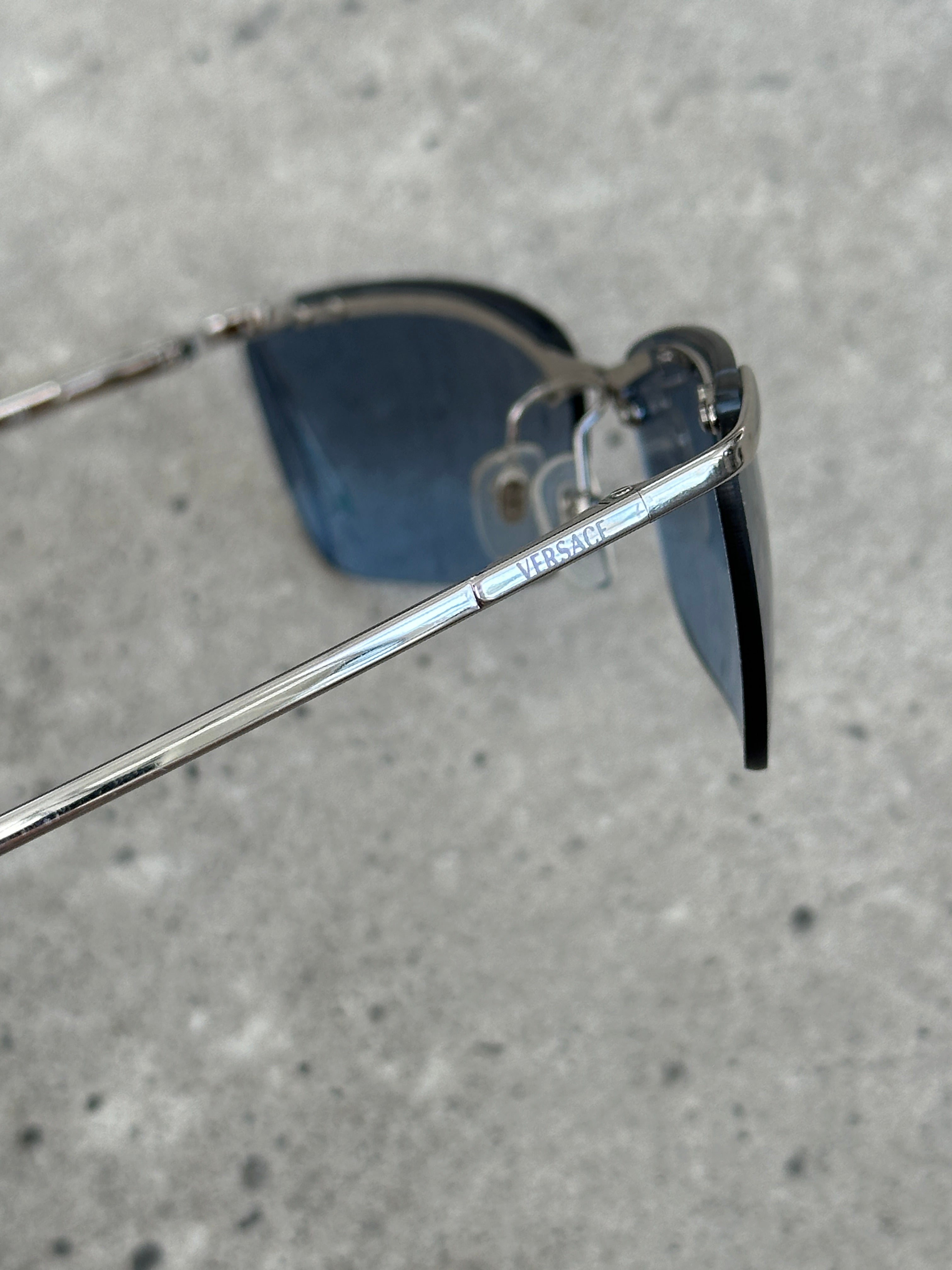 Versace 2000s Rimess Rectangular Sunglasses