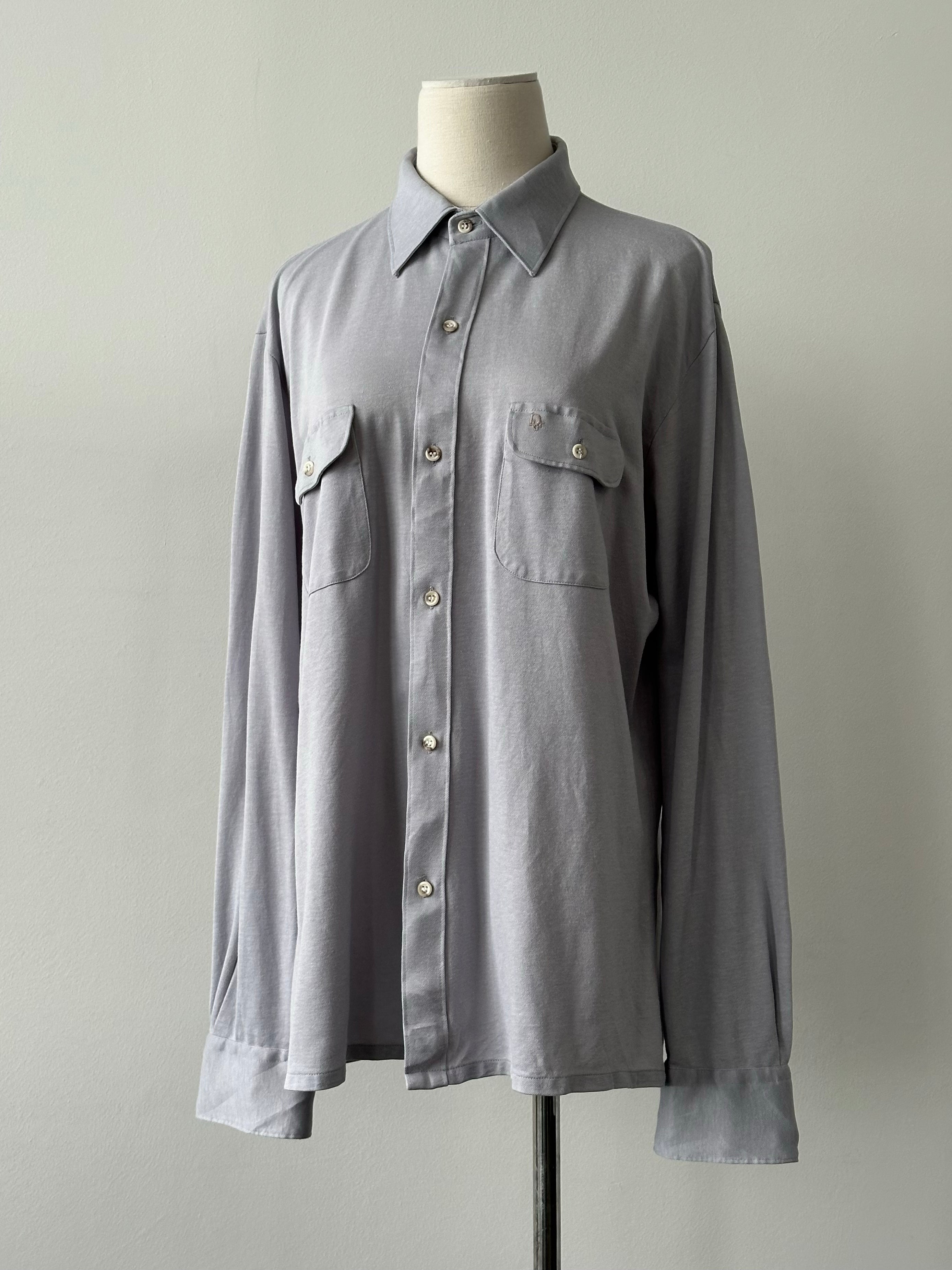 Christian Dior Chemises 1990s Cotton Logo Shirt - L