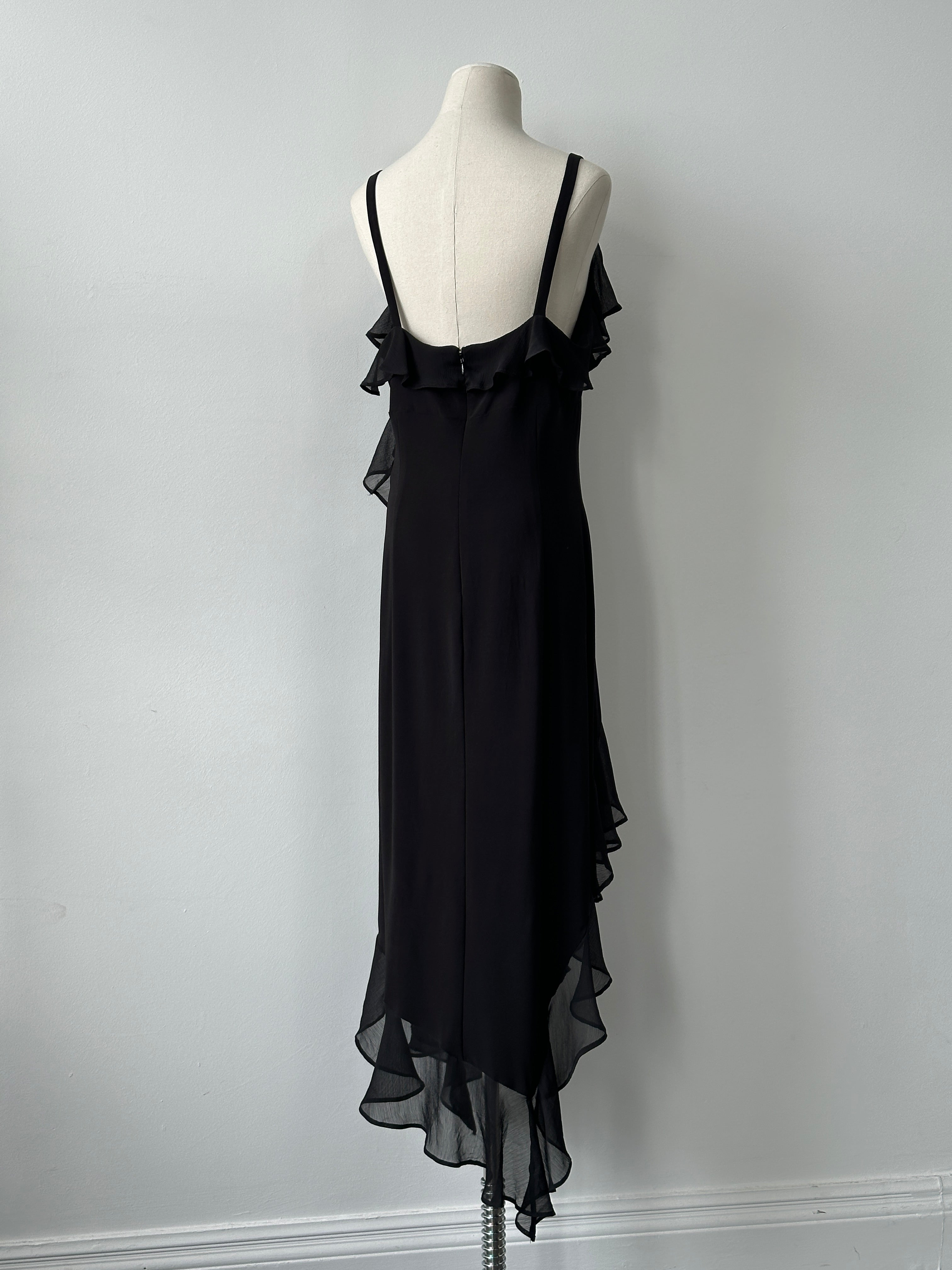 Tommy Hilfiger Asymmetric Ruffle Maxi Dress - L