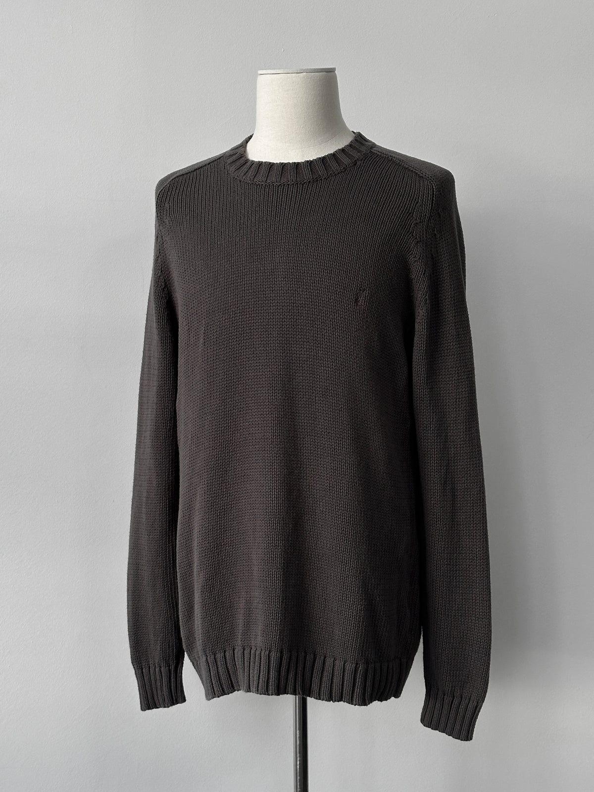Yves Saint Laurent Pour Homme 2000s Pure Cotton Knit Logo Jumper - XL